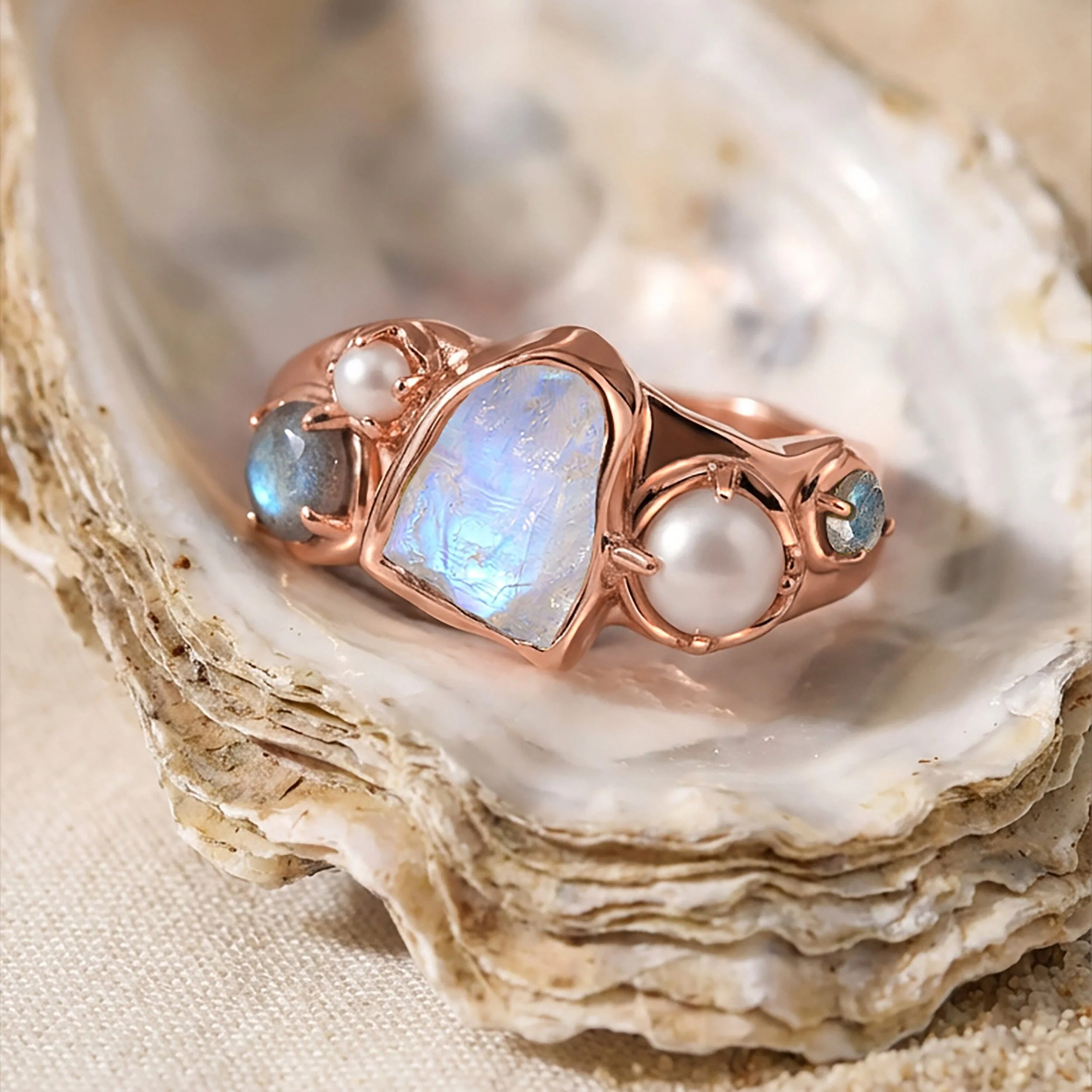 Moonstone Pearl Ring - Mist Heirloom - Image 33