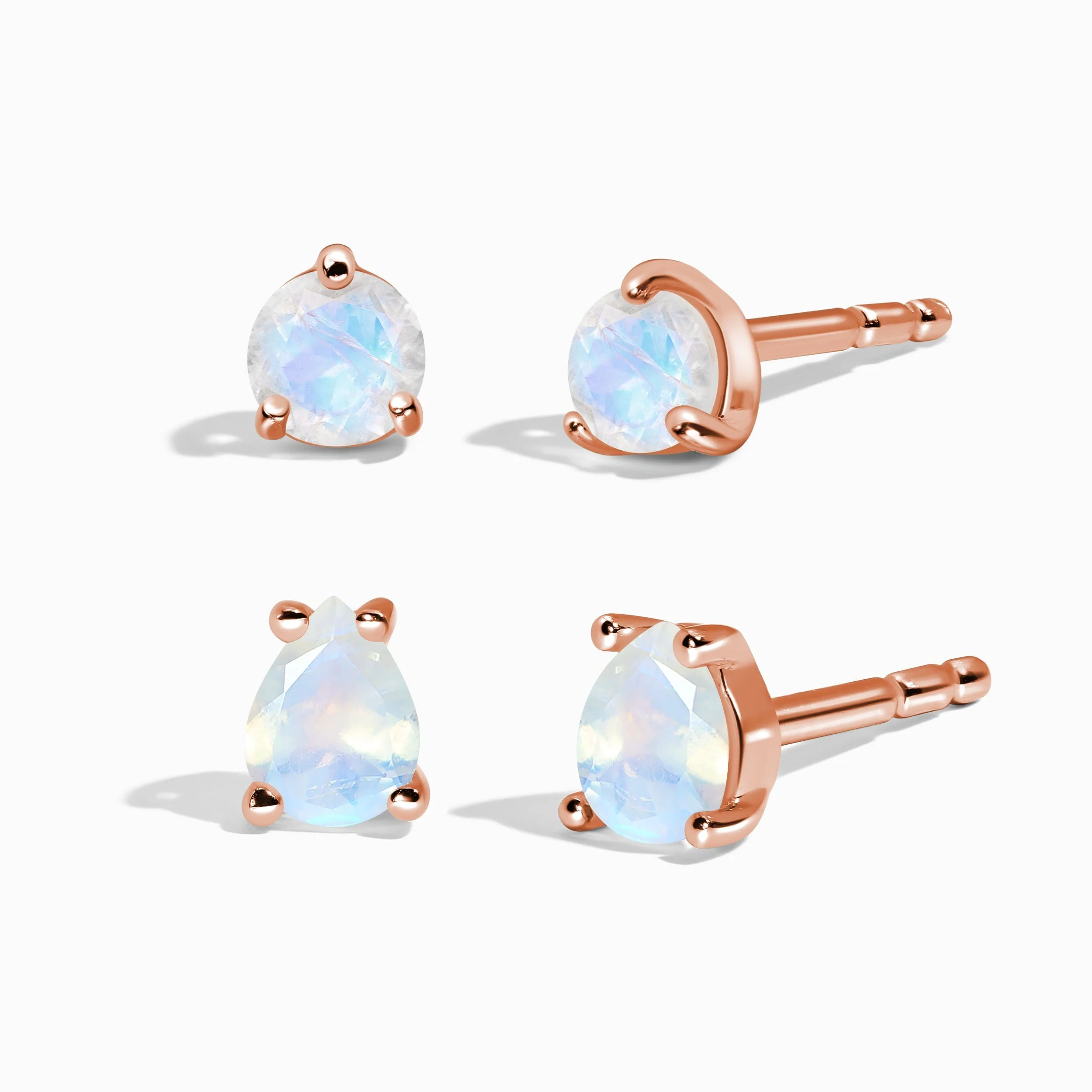 Moonstone Petite Round & Teardrop Studs - Image 3