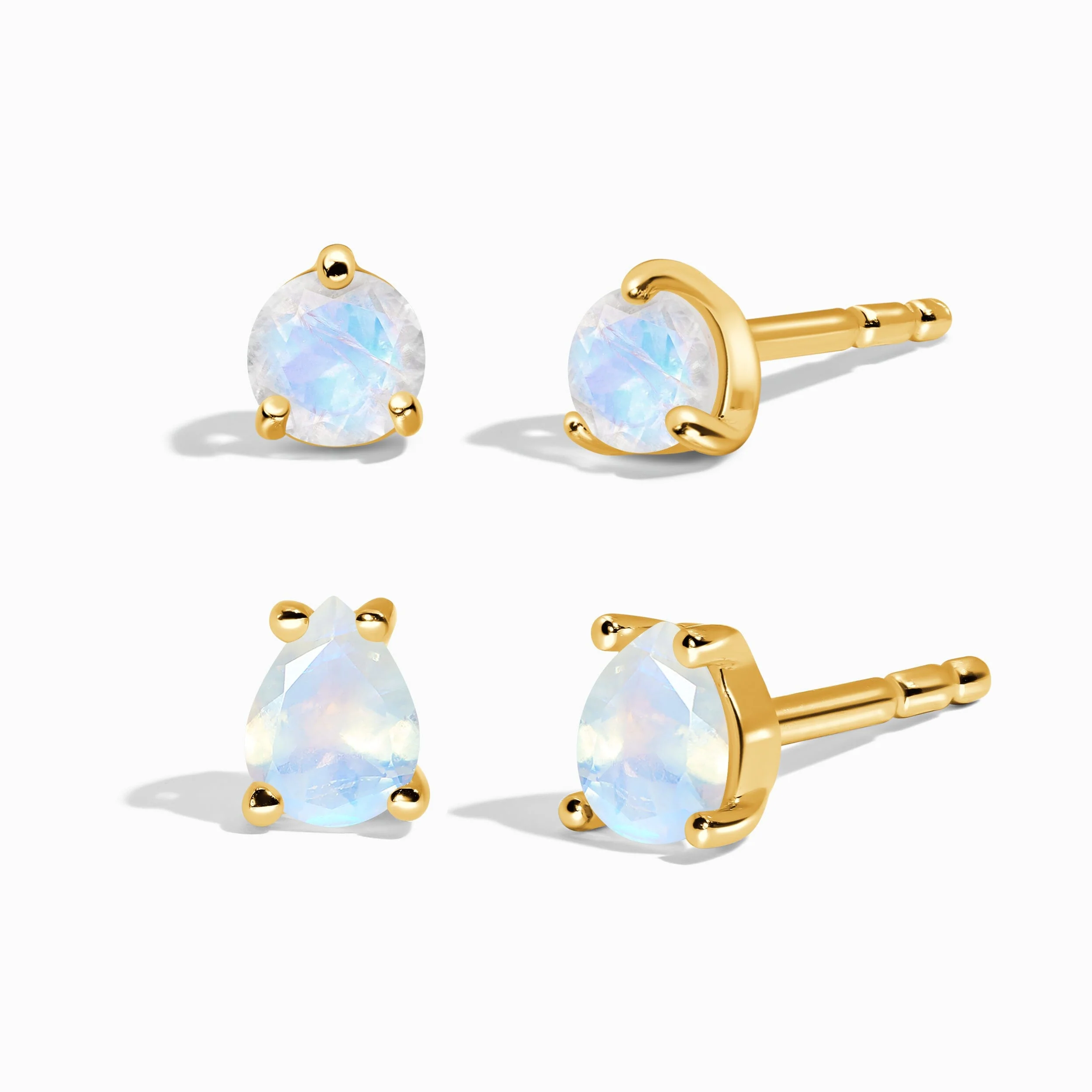 Moonstone Petite Round & Teardrop Studs - Image 5