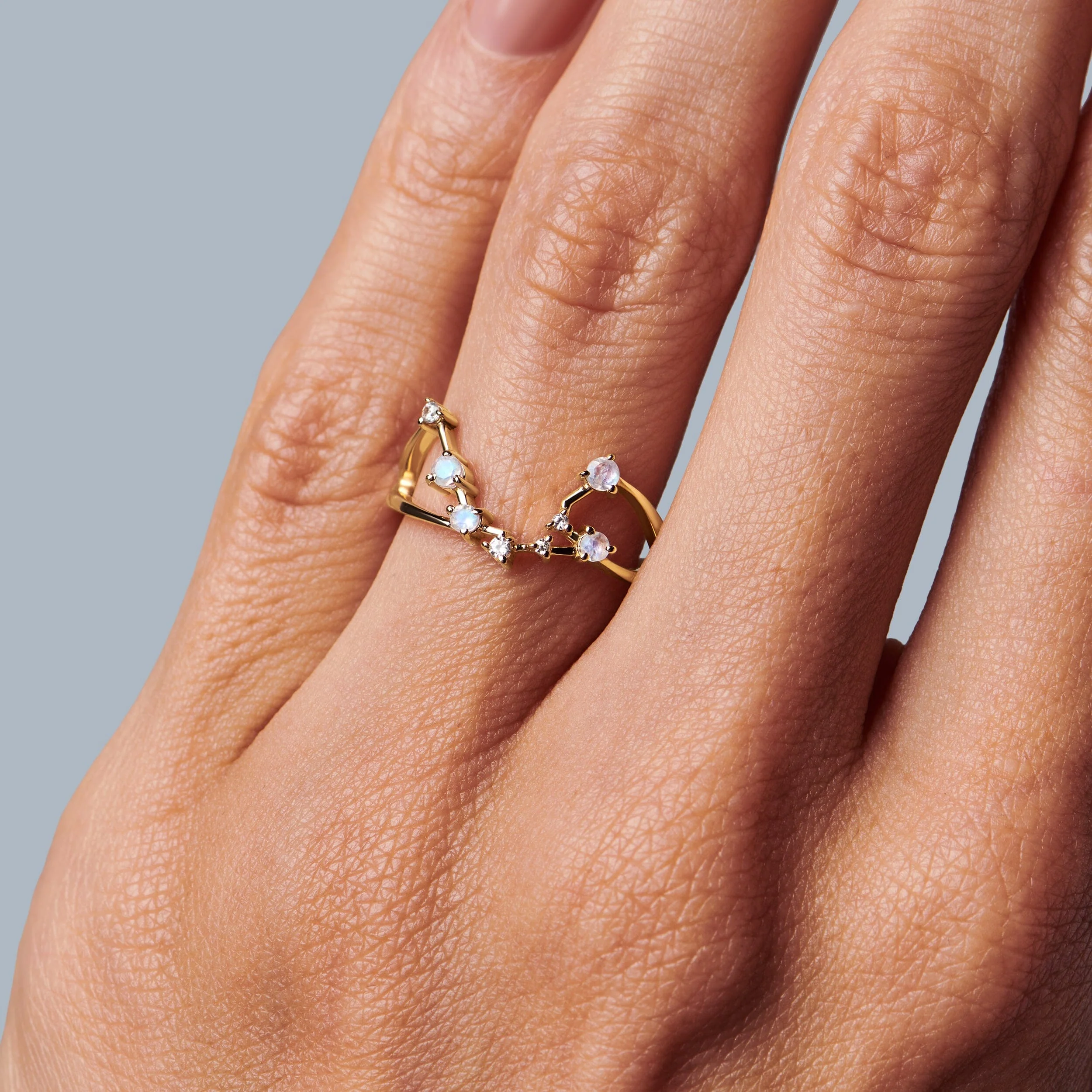 Moonstone Ring - Aquarius Zodiac Constellation - Image 8