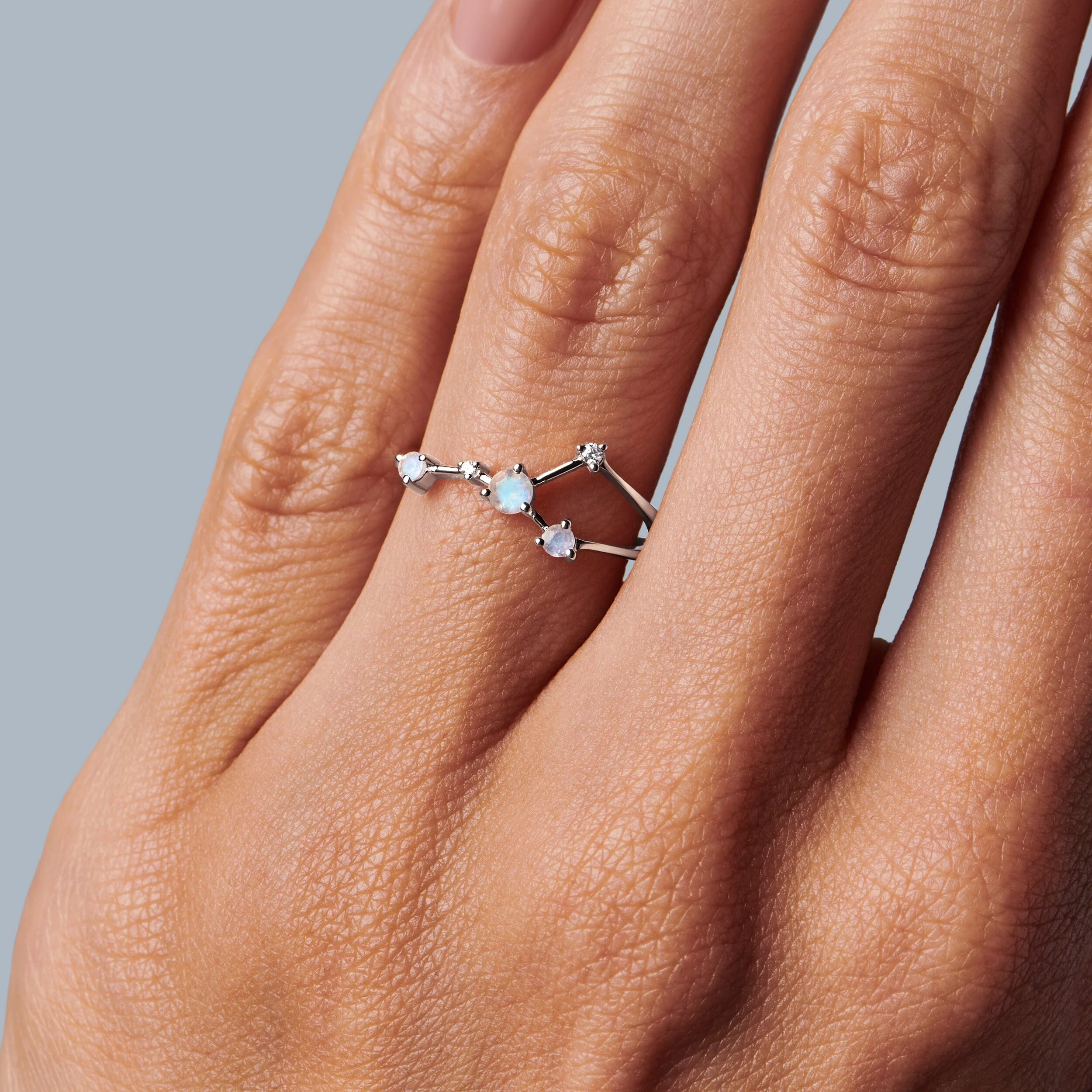Moonstone Ring - Cancer Zodiac Constellation - Image 2