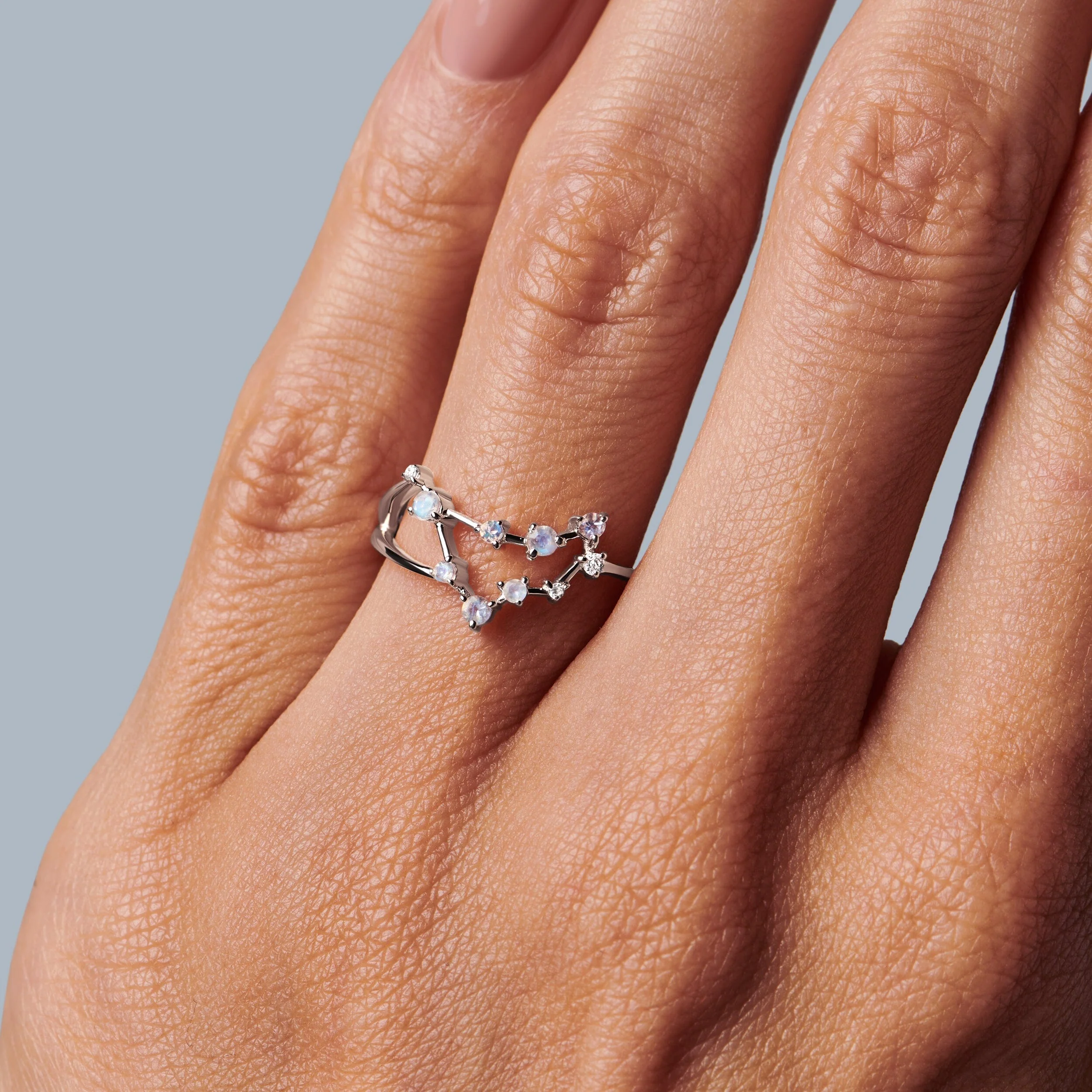 Moonstone Ring - Capricorn Zodiac Constellation - Image 2