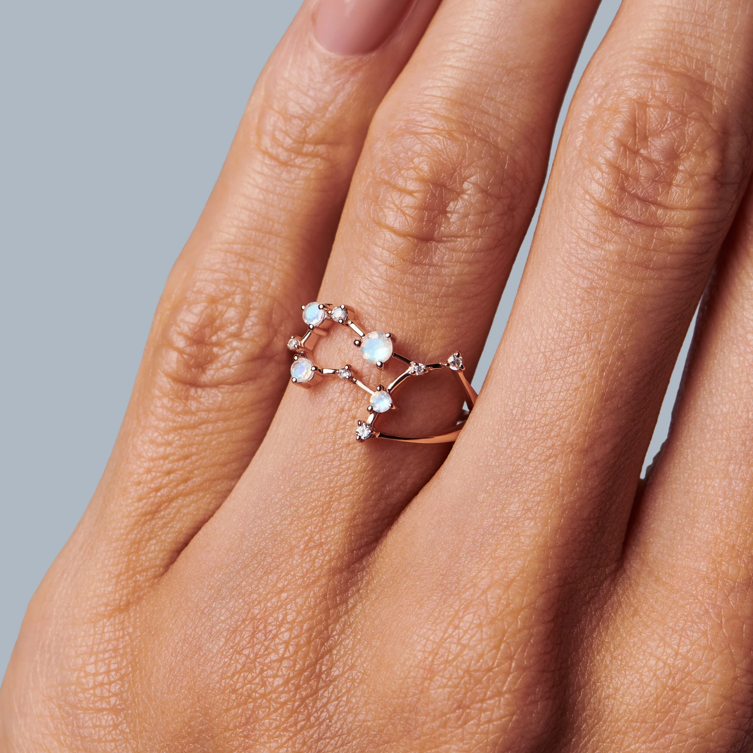 Moonstone Ring - Gemini Zodiac Constellation - Image 5