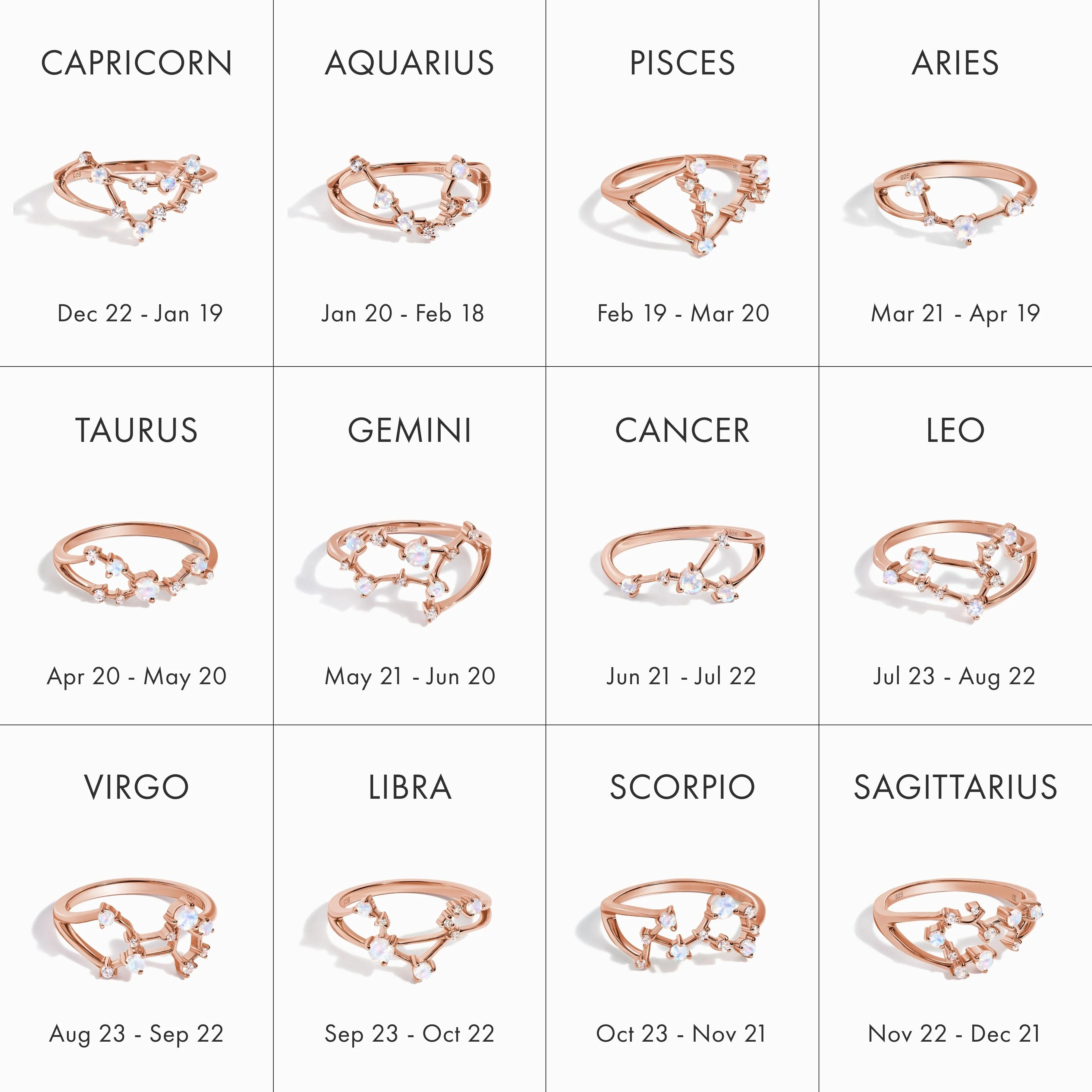 Moonstone Ring - Gemini Zodiac Constellation - Image 18