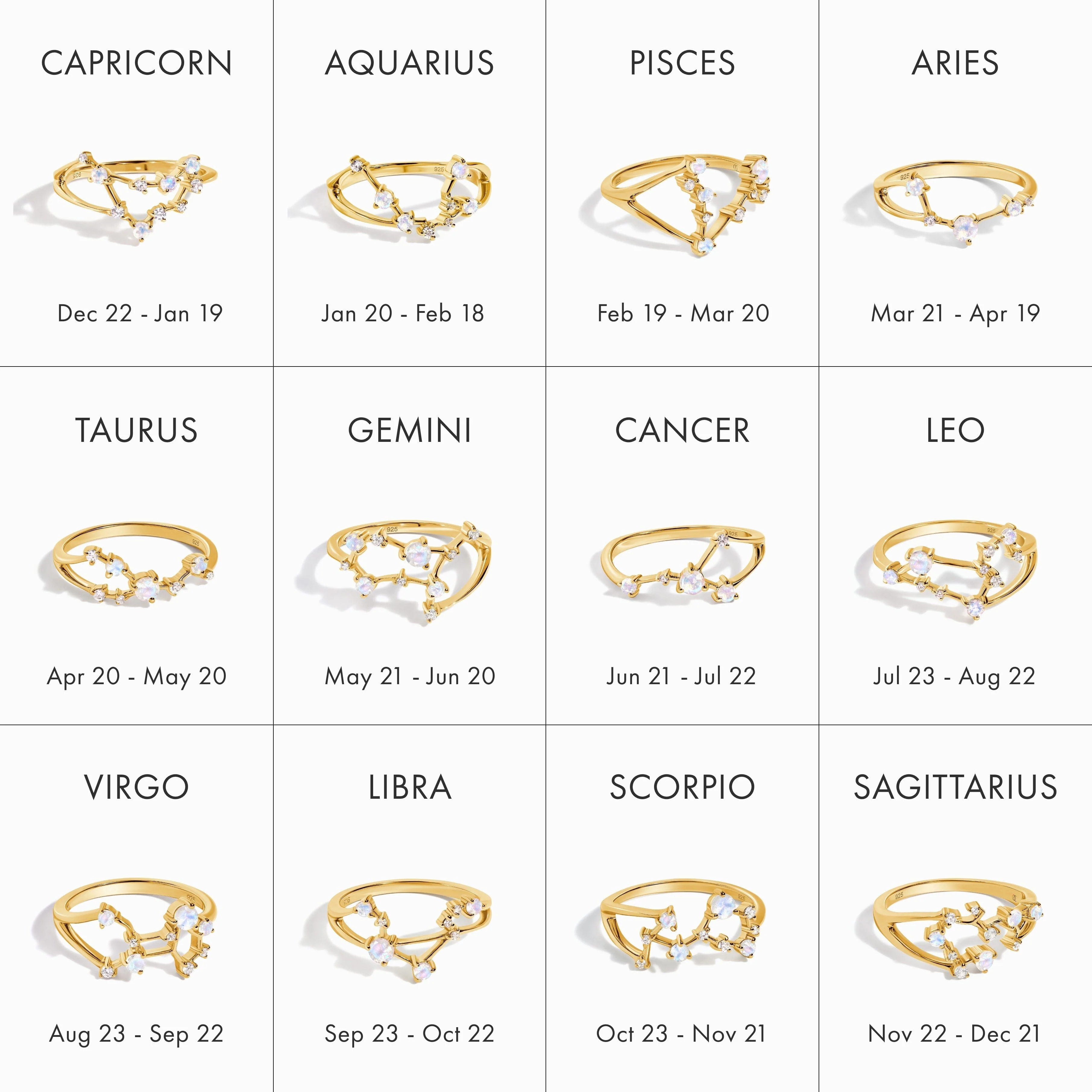 Moonstone Ring - Gemini Zodiac Constellation - Image 22
