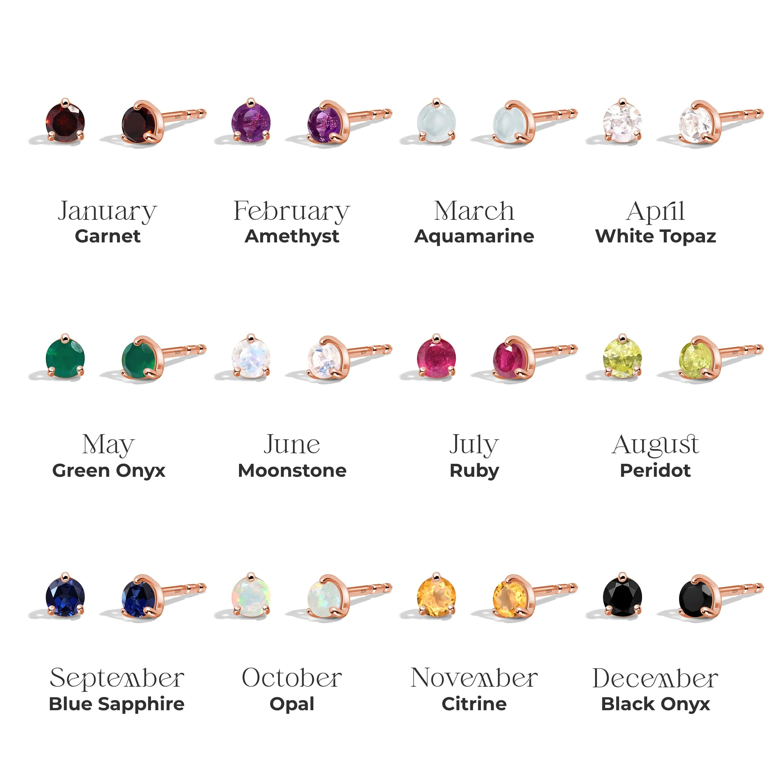 Moonstone Round Studs - June Birthstone - Image 18