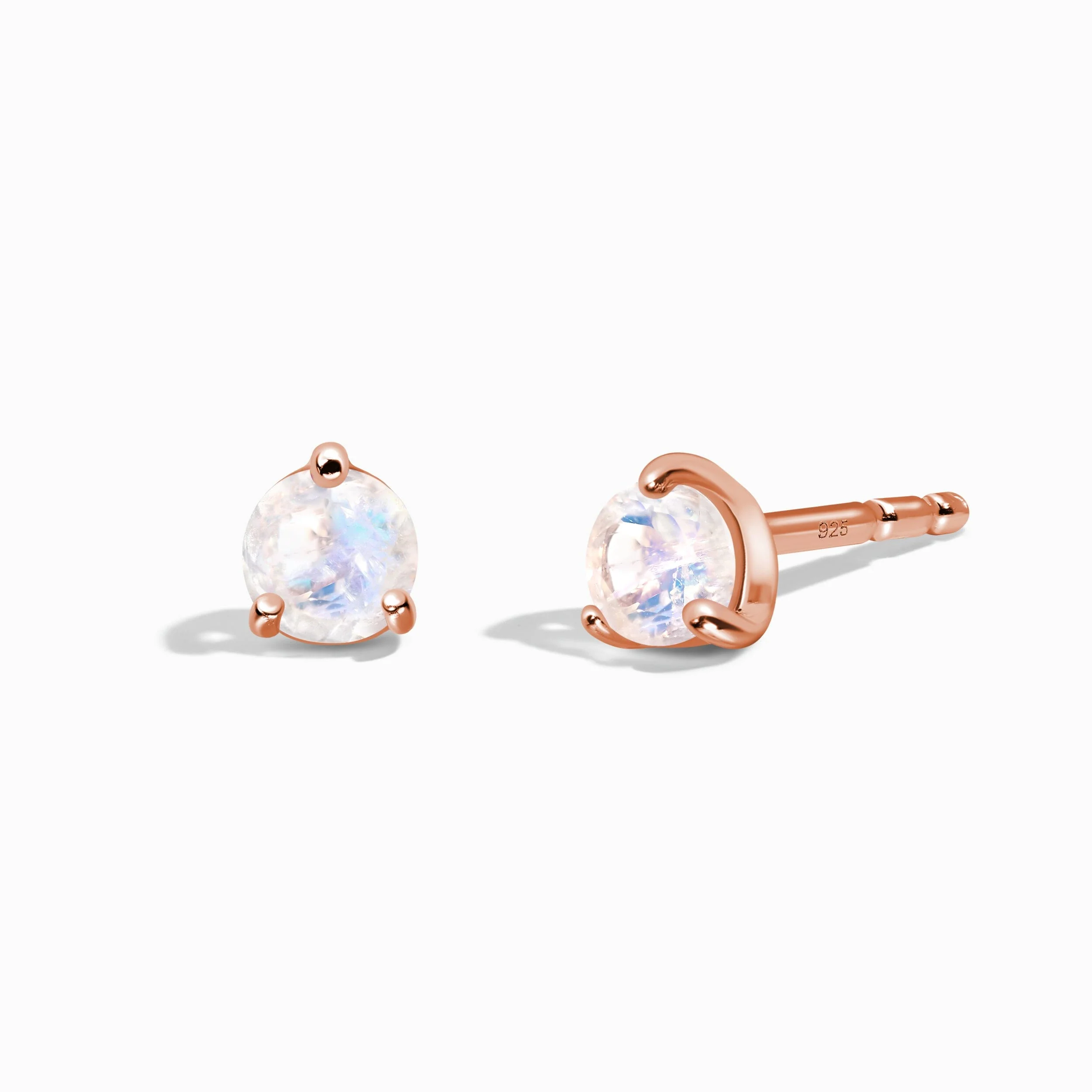 Moonstone Round Studs - June Birthstone - Image 5