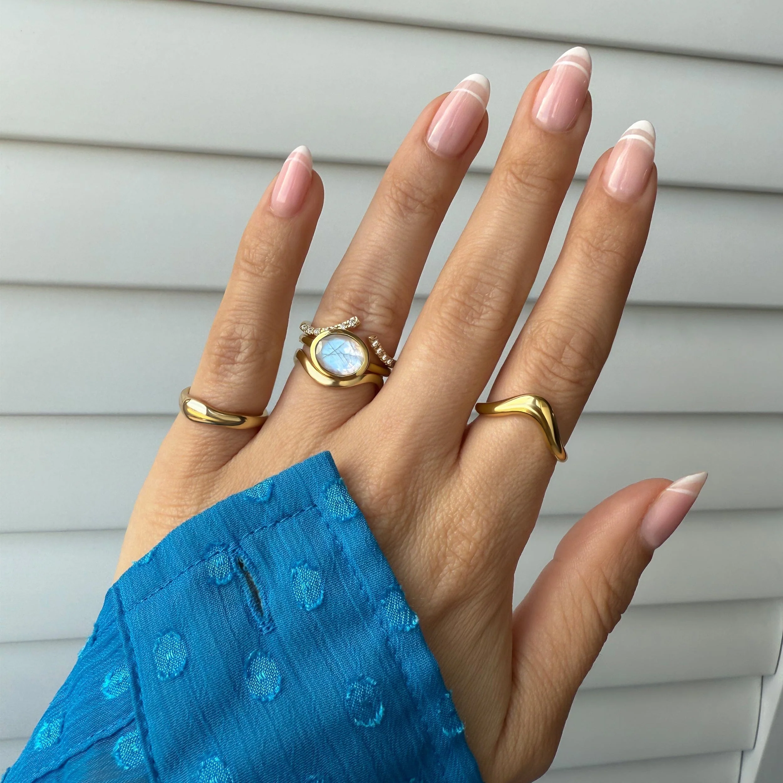 Moonstone Skin Touch Ring - Infinite Ring & Waves Band - Image 13