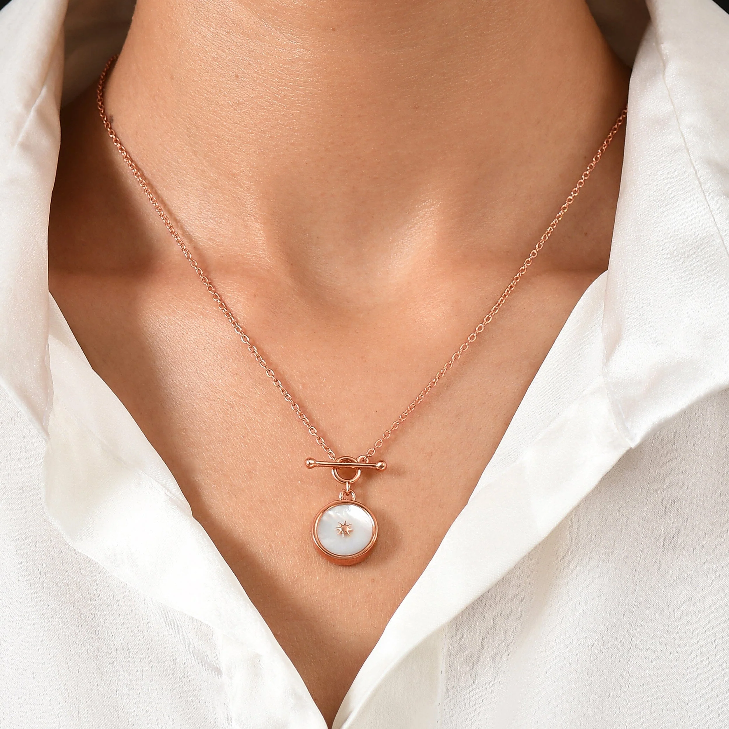 Mother Of Pearl T-Lock Necklace - Sol - Image 6