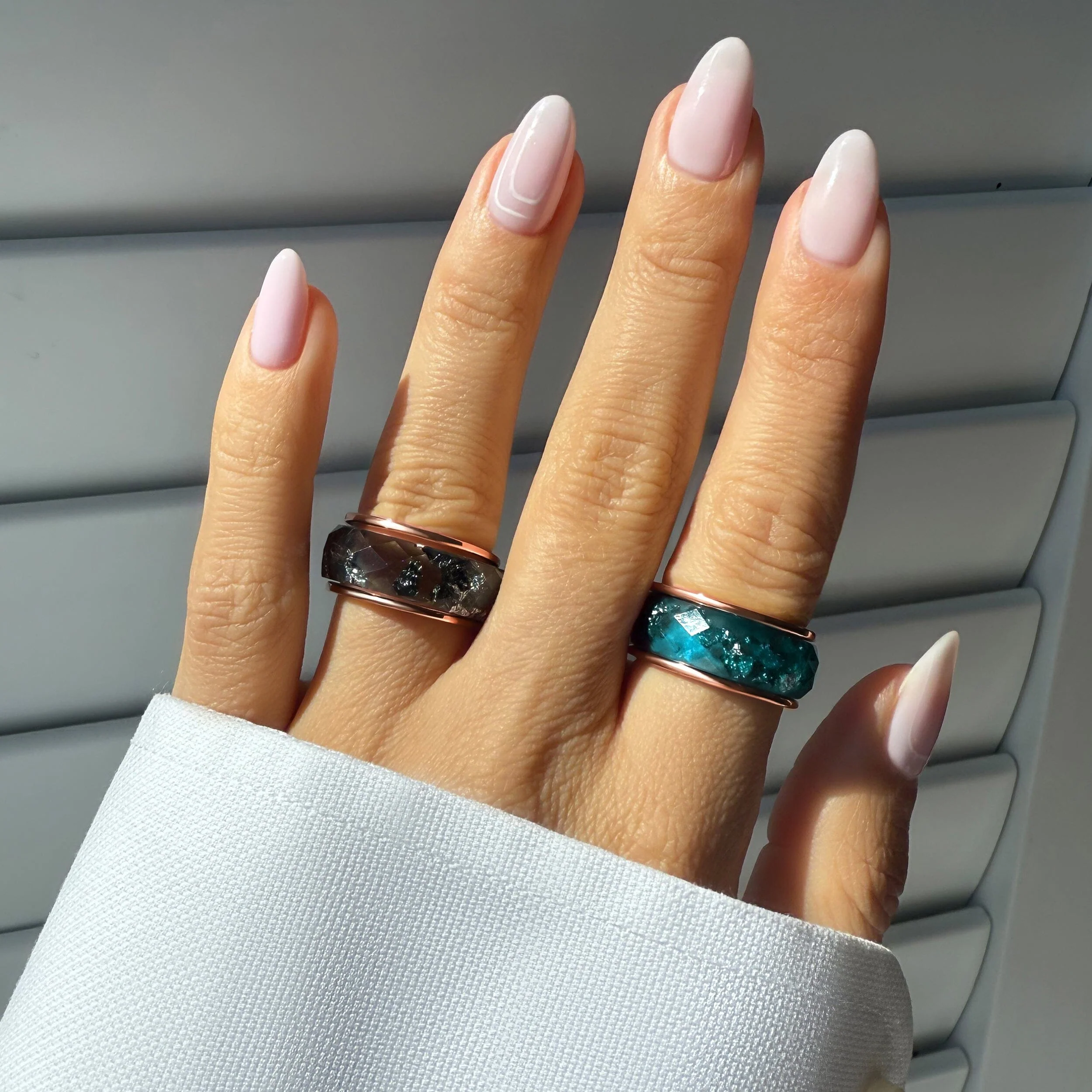 Night Sky & Ocean Blue Resin Rings Set - Image 4