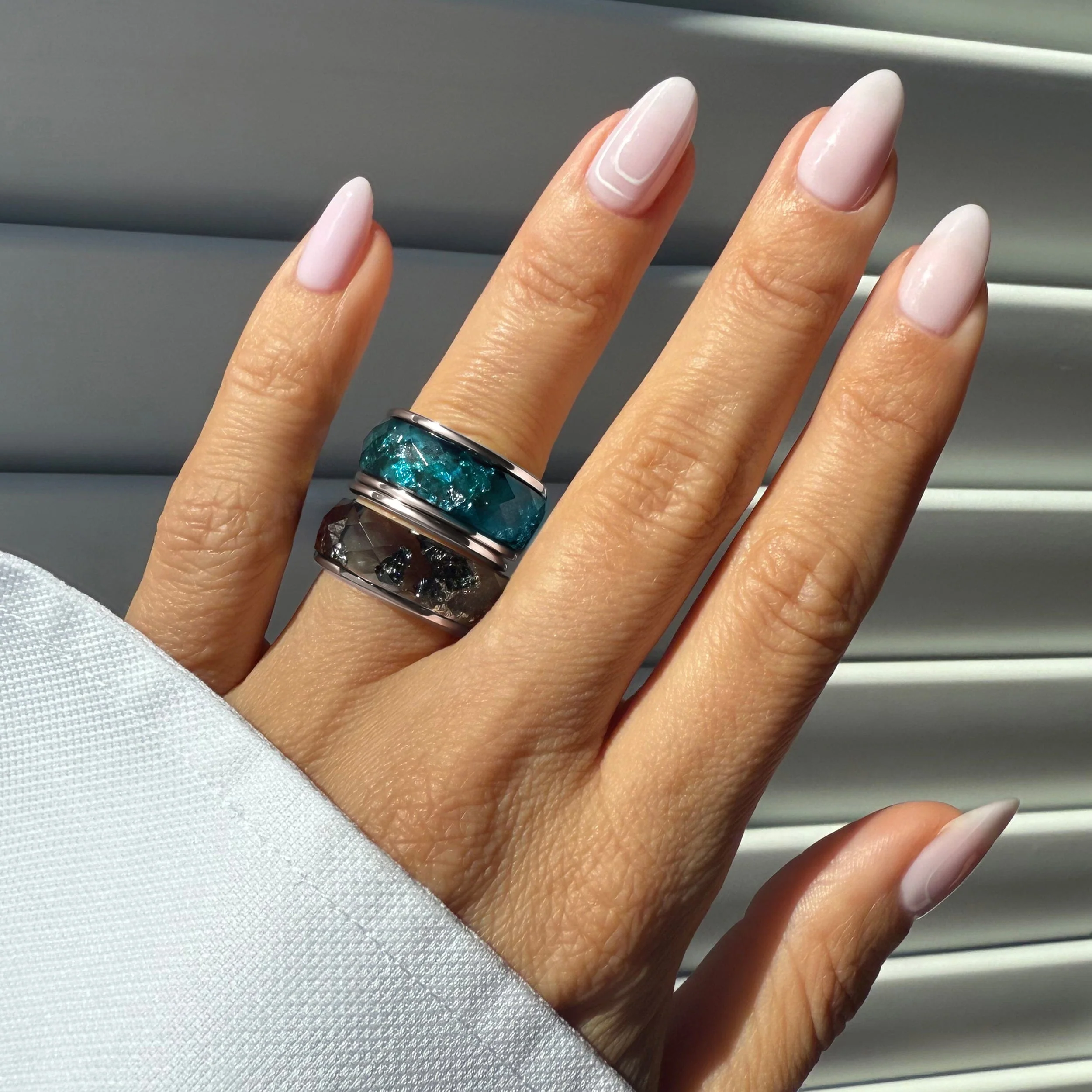 Night Sky & Ocean Blue Resin Rings Set - Image 8