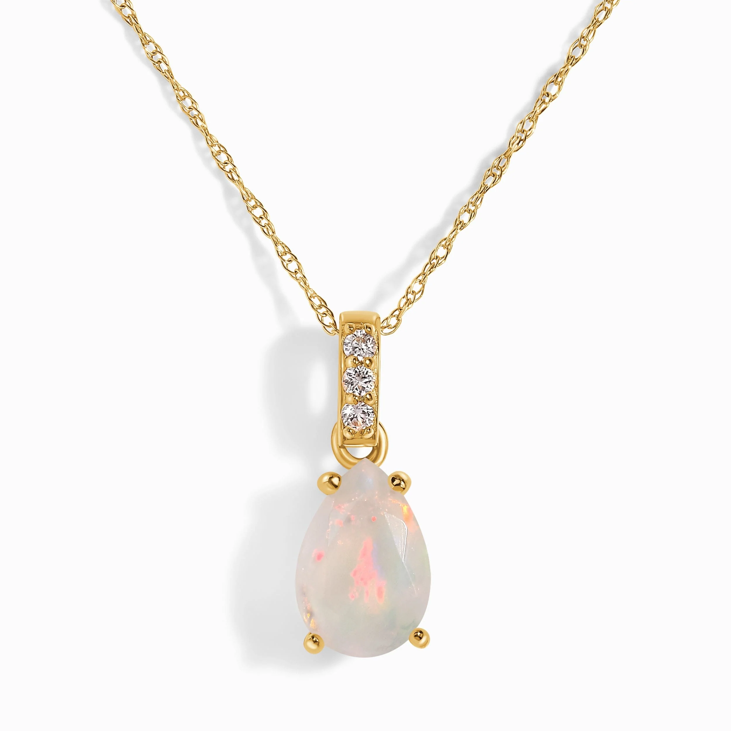Opal Diamond Necklace Sway - October Birthstone - Image 7
