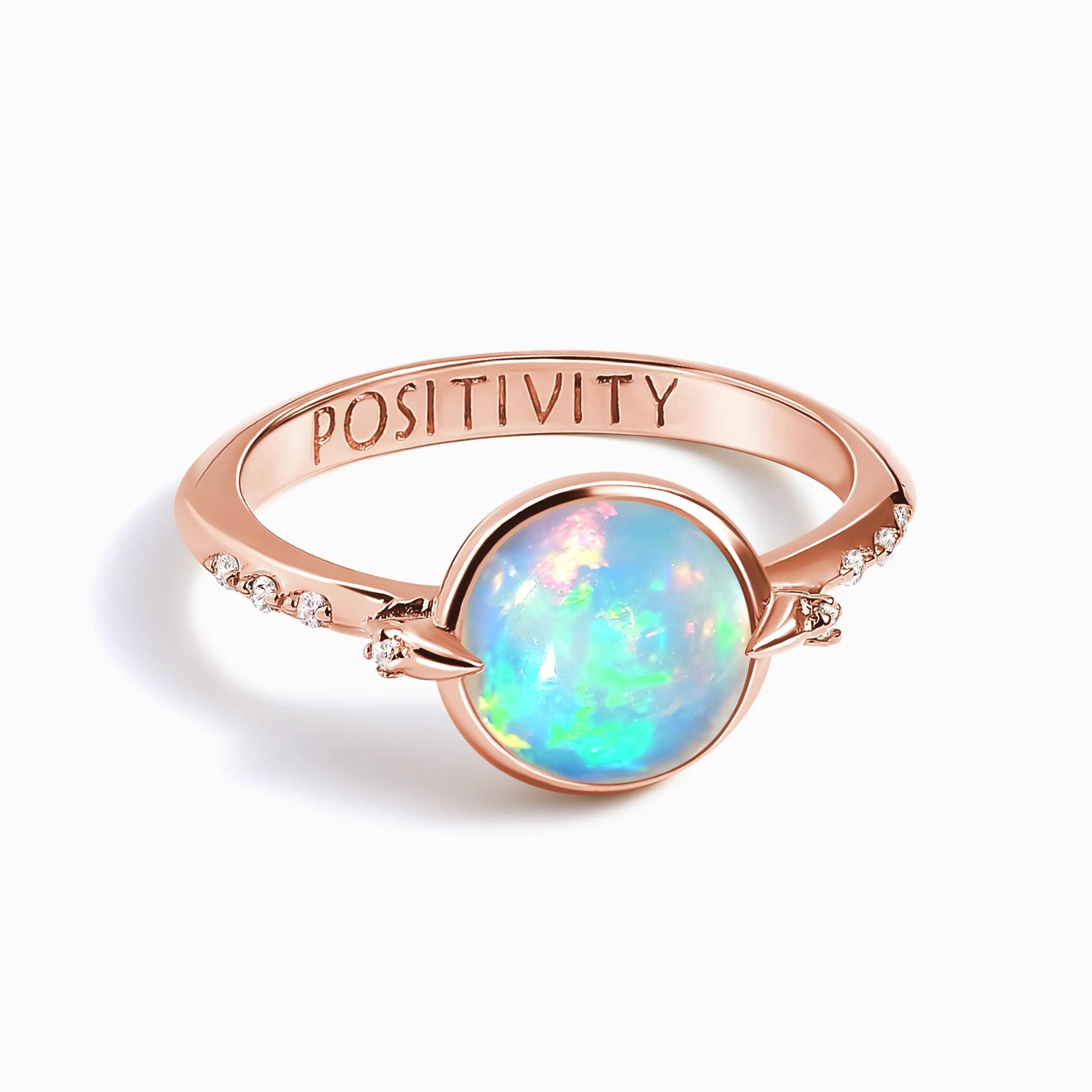 Opal Energy Ring - Positivity Engraved - Image 3
