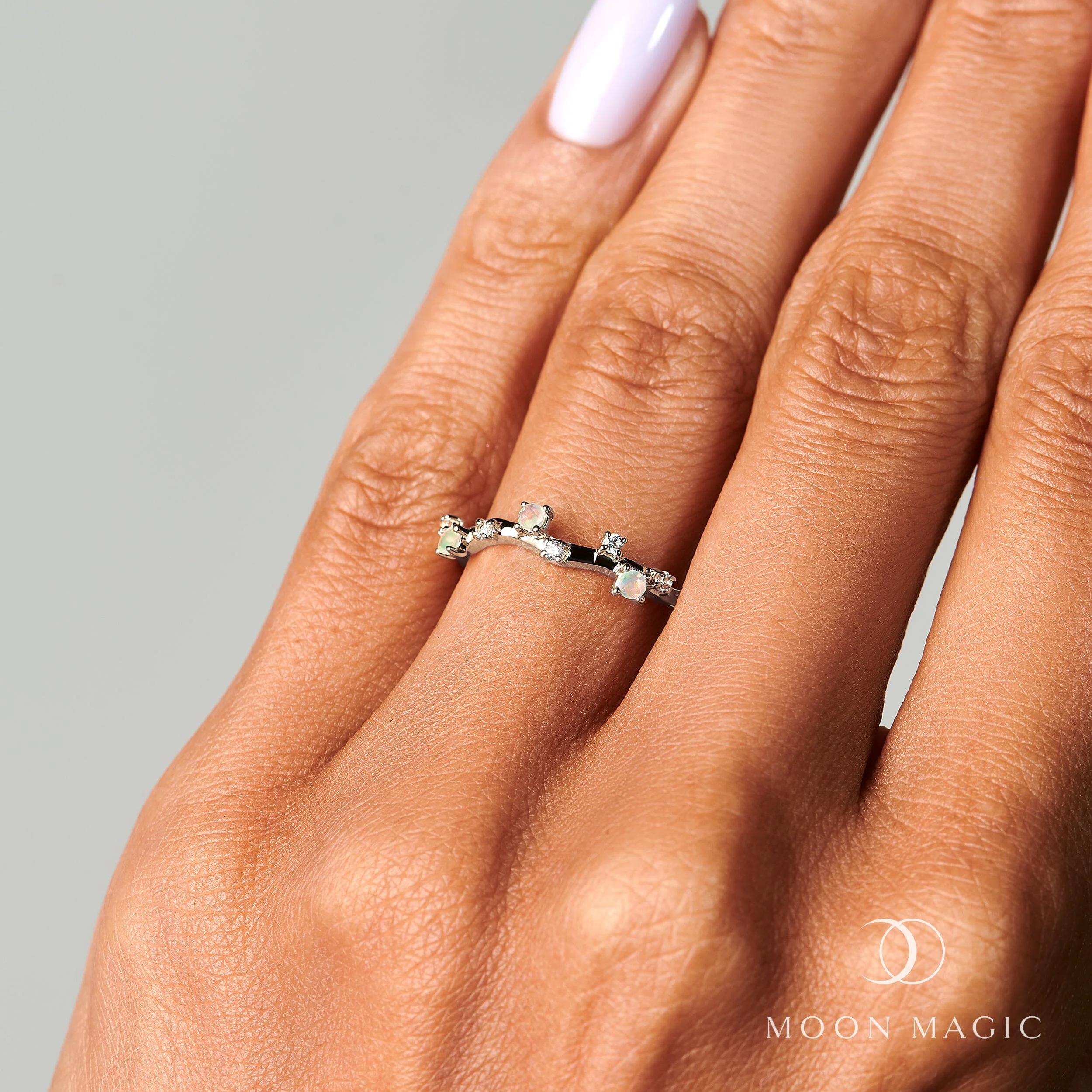 Opal Ring - Stardust Band - Image 2