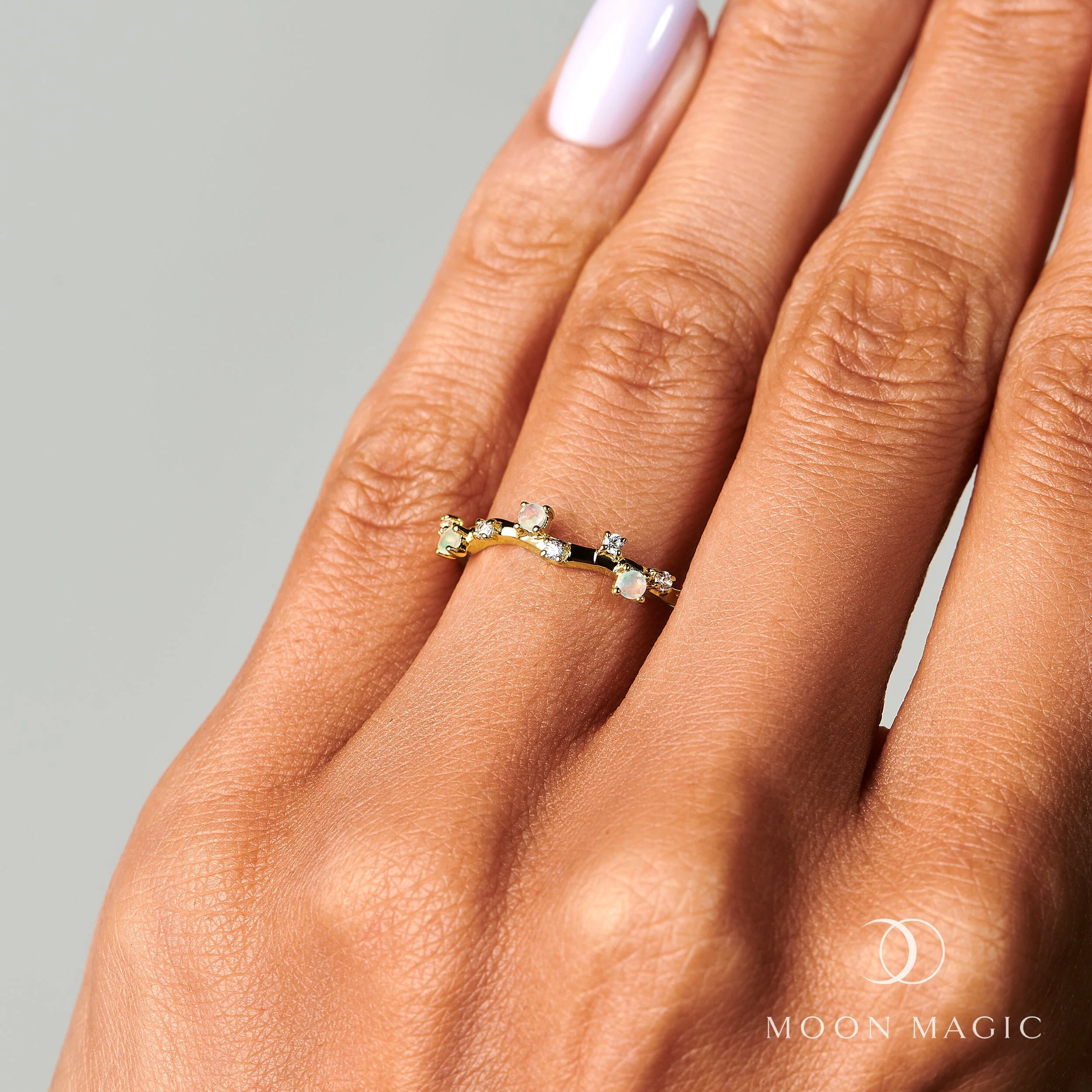 Opal Ring - Stardust Band - Image 6