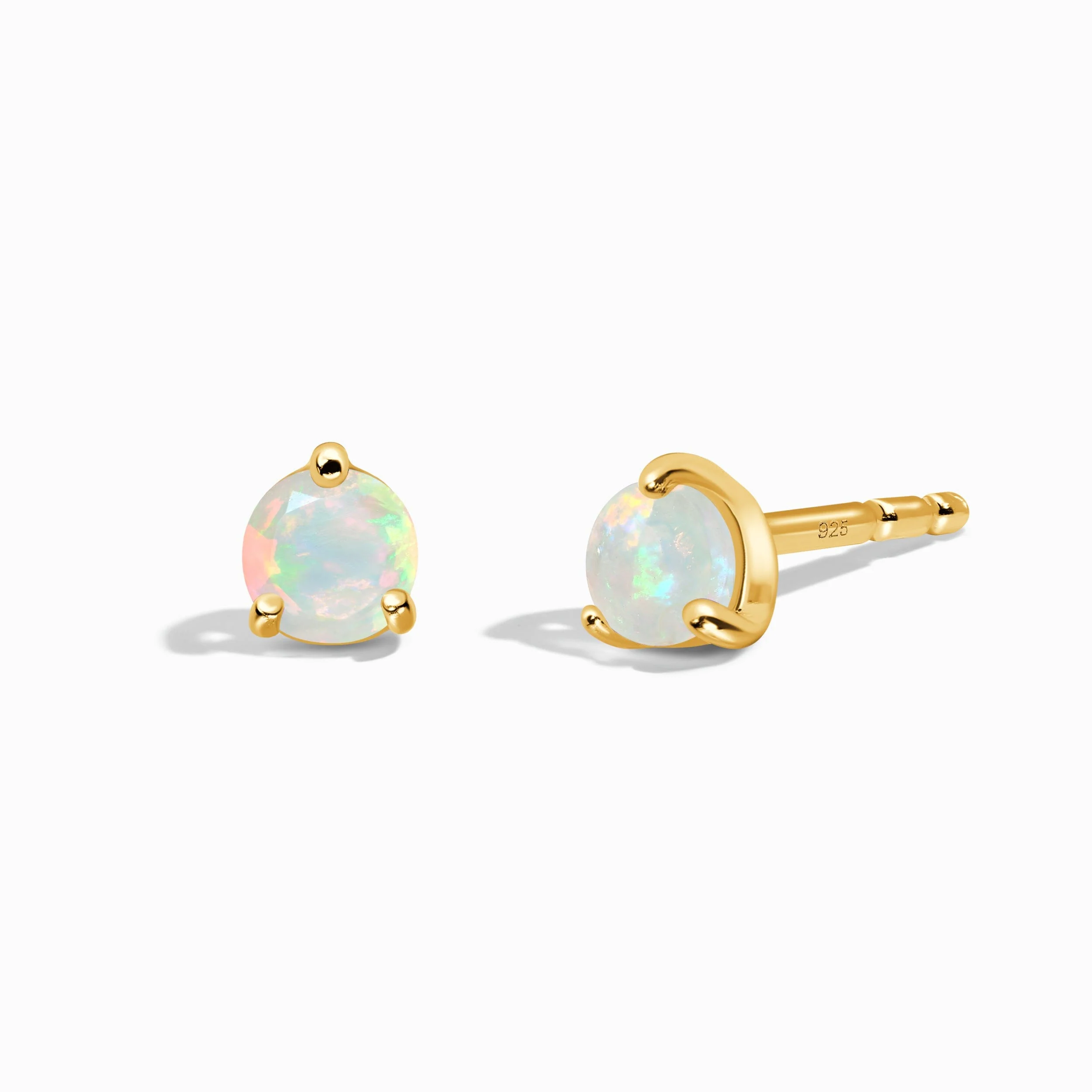 Opal Round Studs - October Birthstone - Image 5