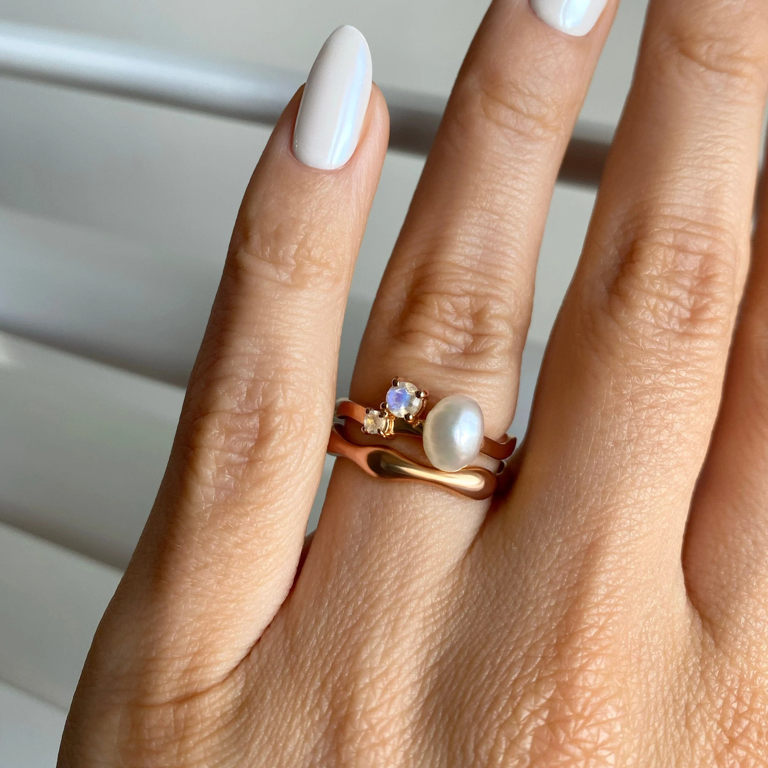 Pearl Moonstone Ring - Aelora - Image 12