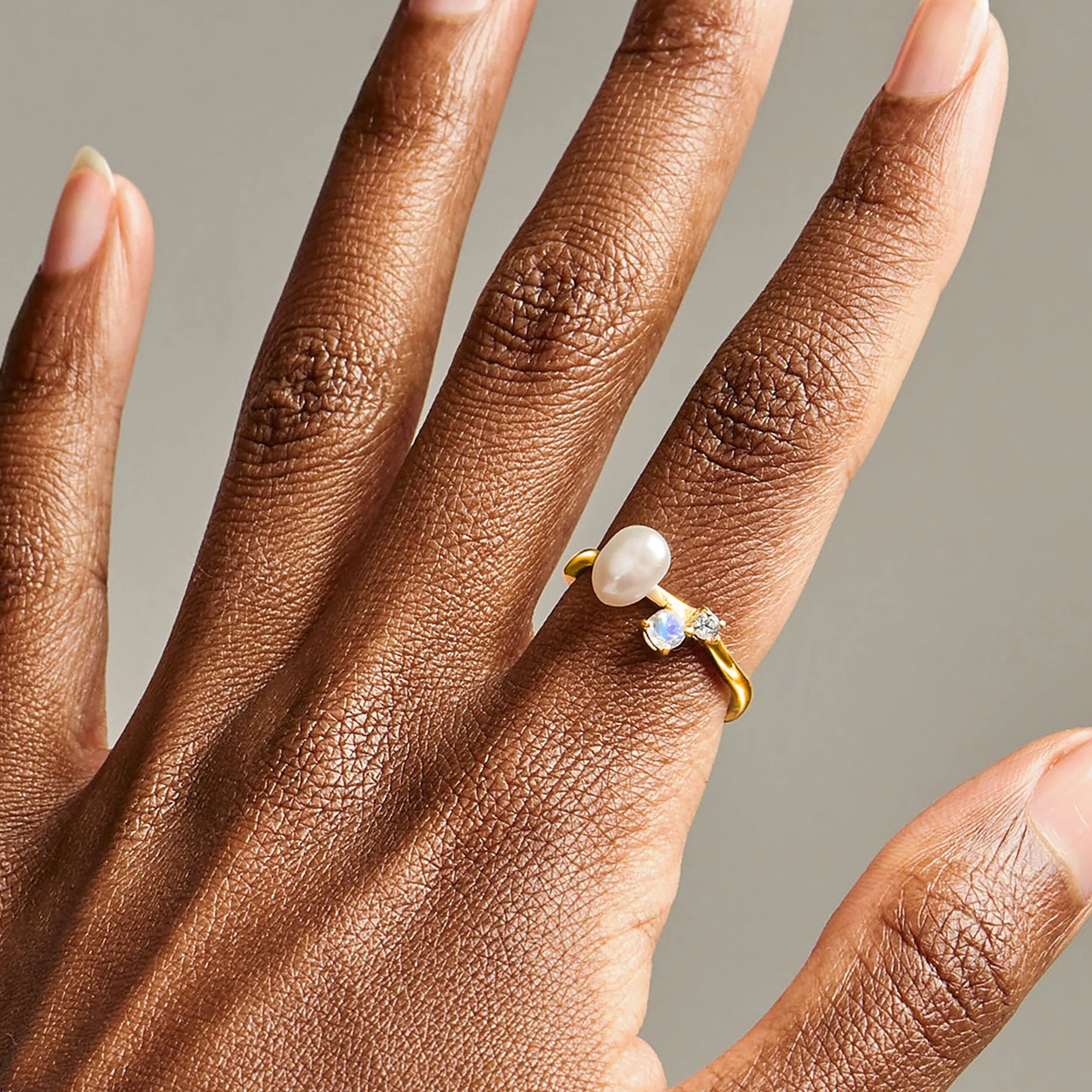 Pearl Moonstone Ring - Aelora - Image 14