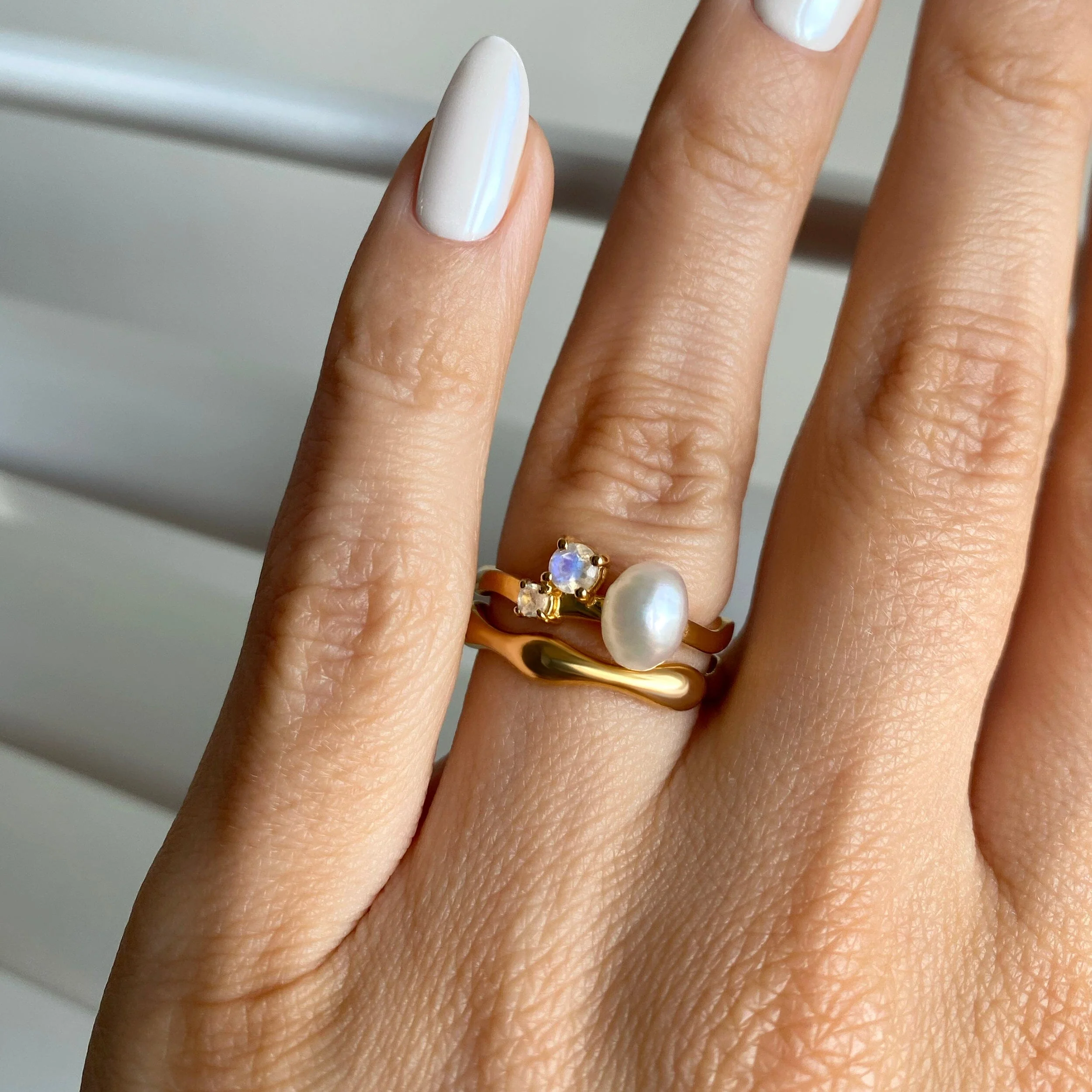 Pearl Moonstone Ring - Aelora - Image 15