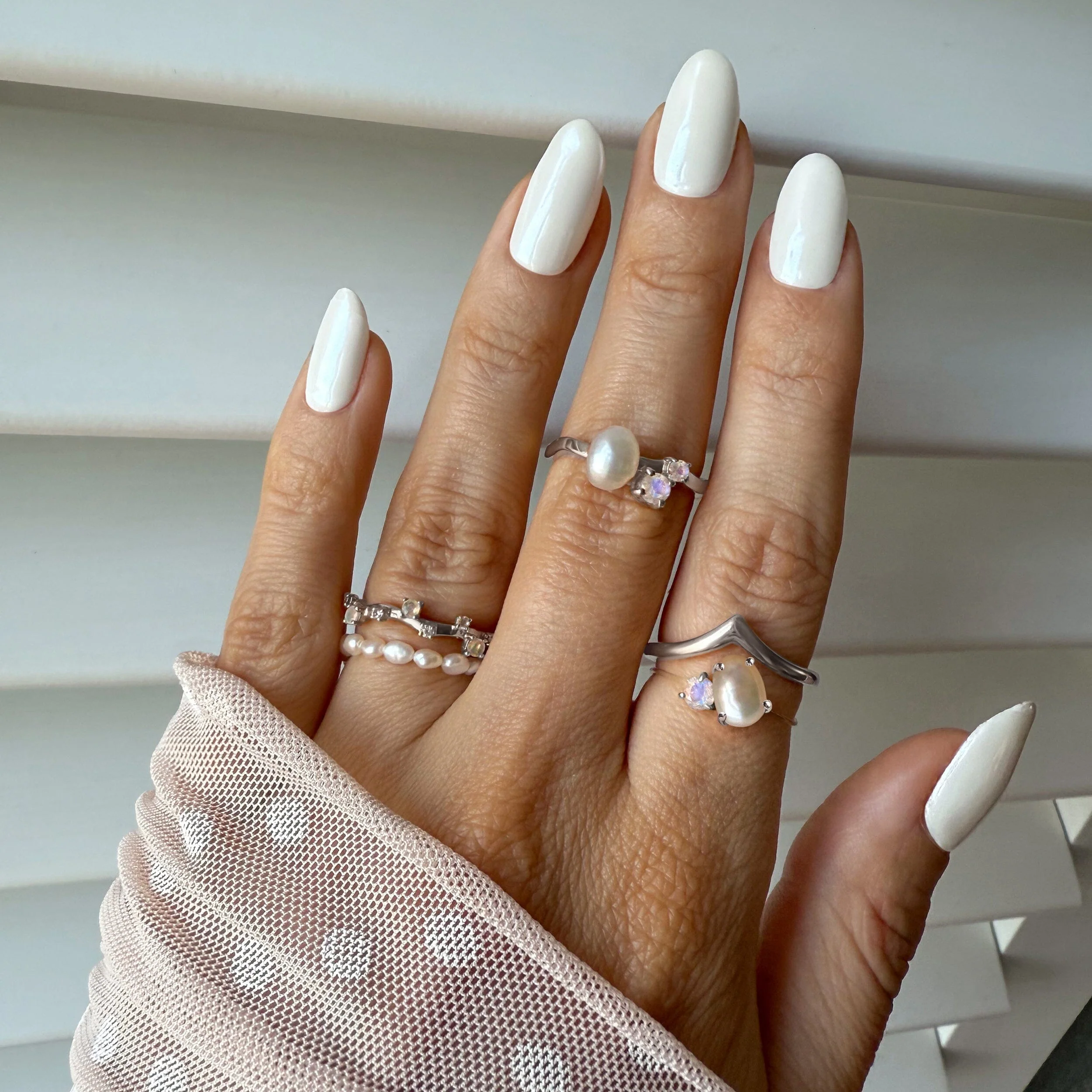 Pearl Moonstone Ring - Aelora - Image 24