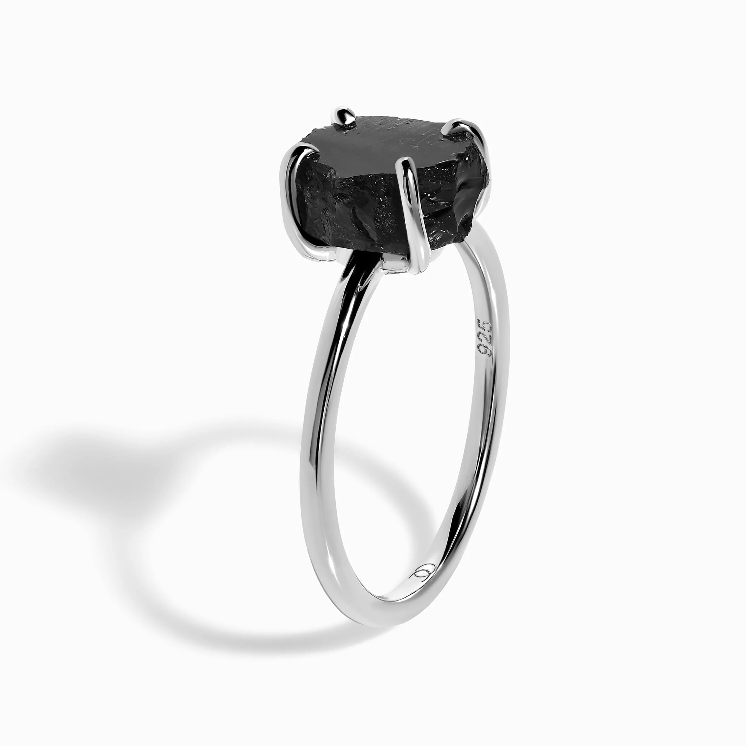 Raw Crystal Ring - Petite Black Obsidian - Image 9