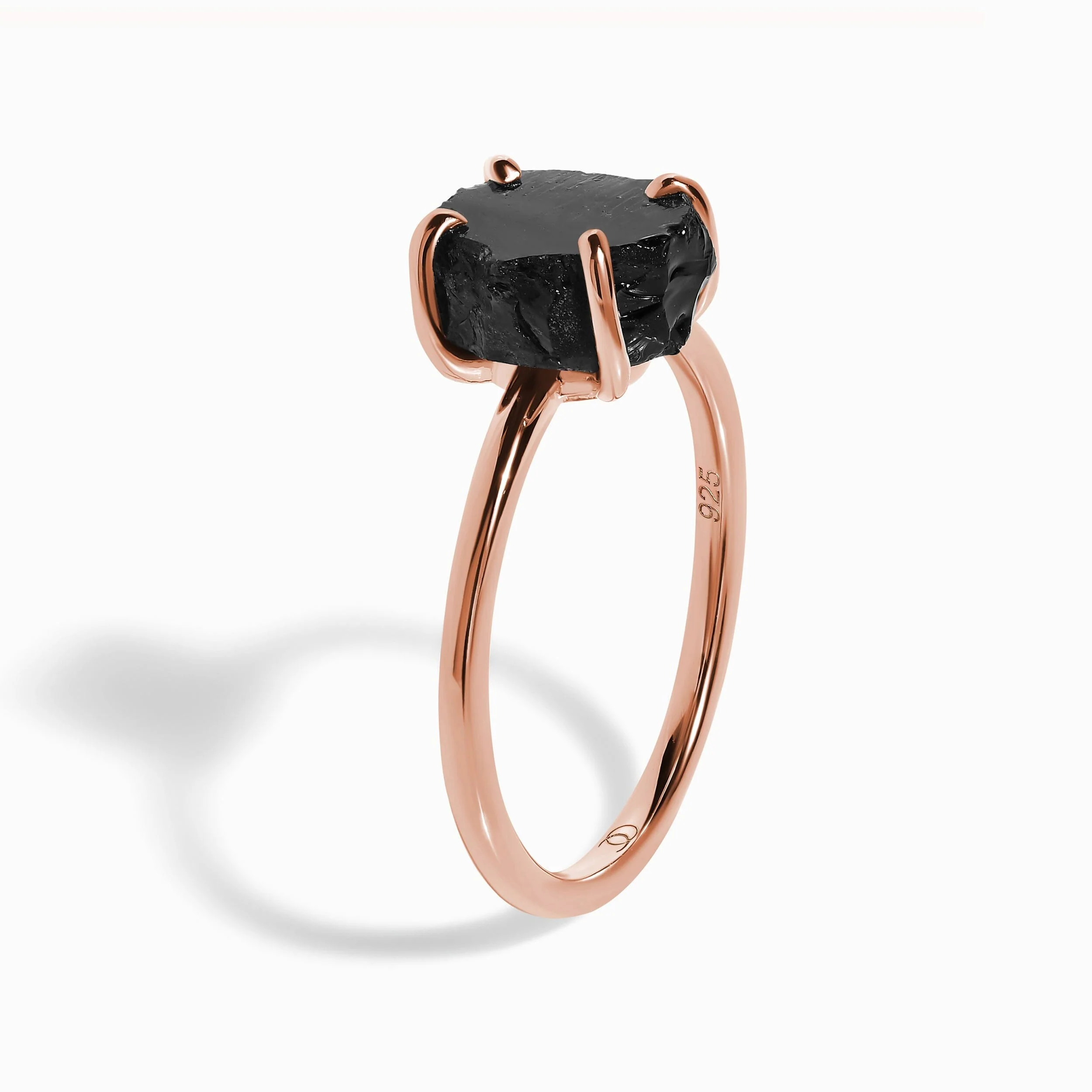 Raw Crystal Ring - Petite Black Obsidian - Image 12