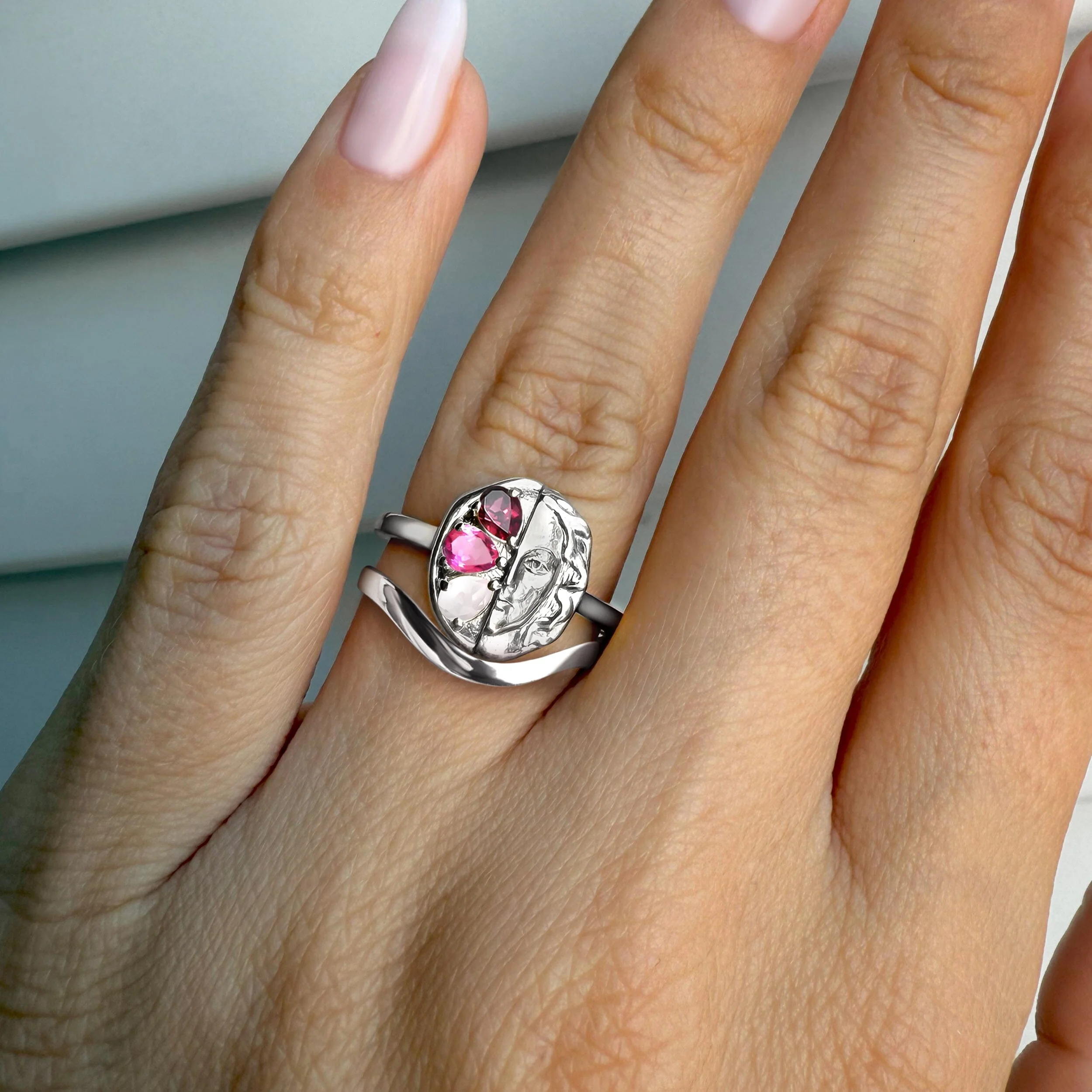 Pink Gradient Goddess Ring & Waves Band - Image 2