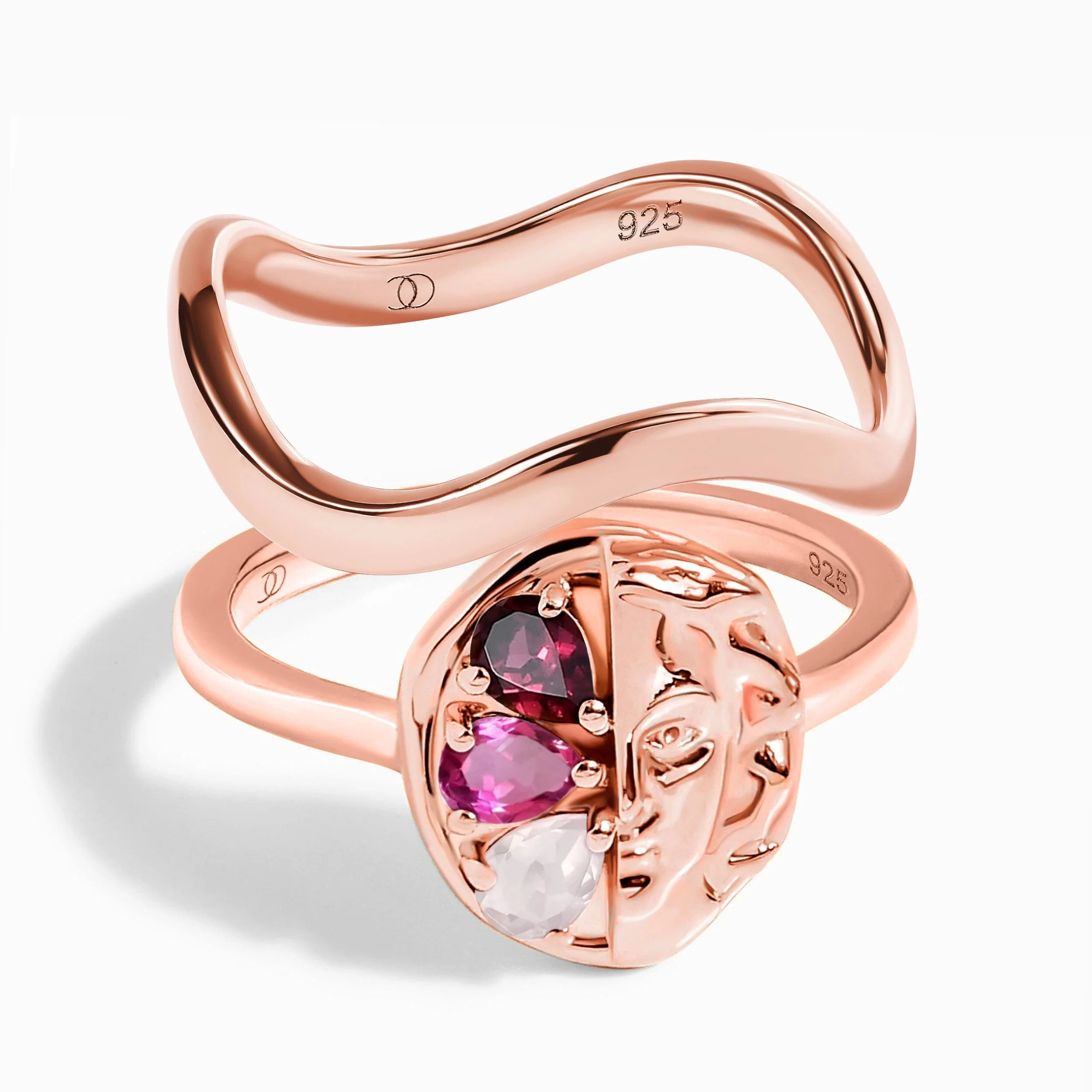 Pink Gradient Goddess Ring & Waves Band - Image 3