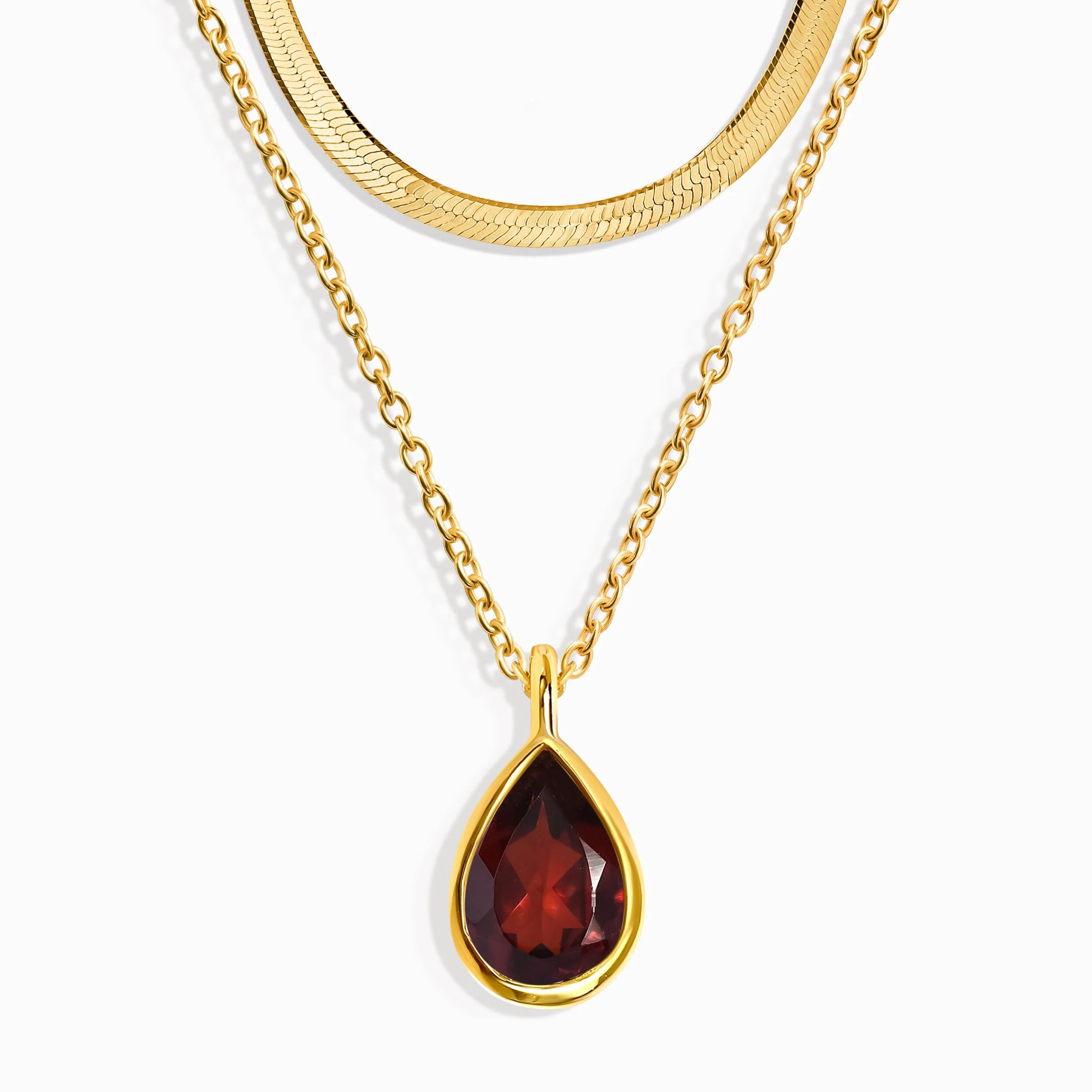 Pink Quartz Hidden Heart Necklace & Herringbone Chain - Image 7