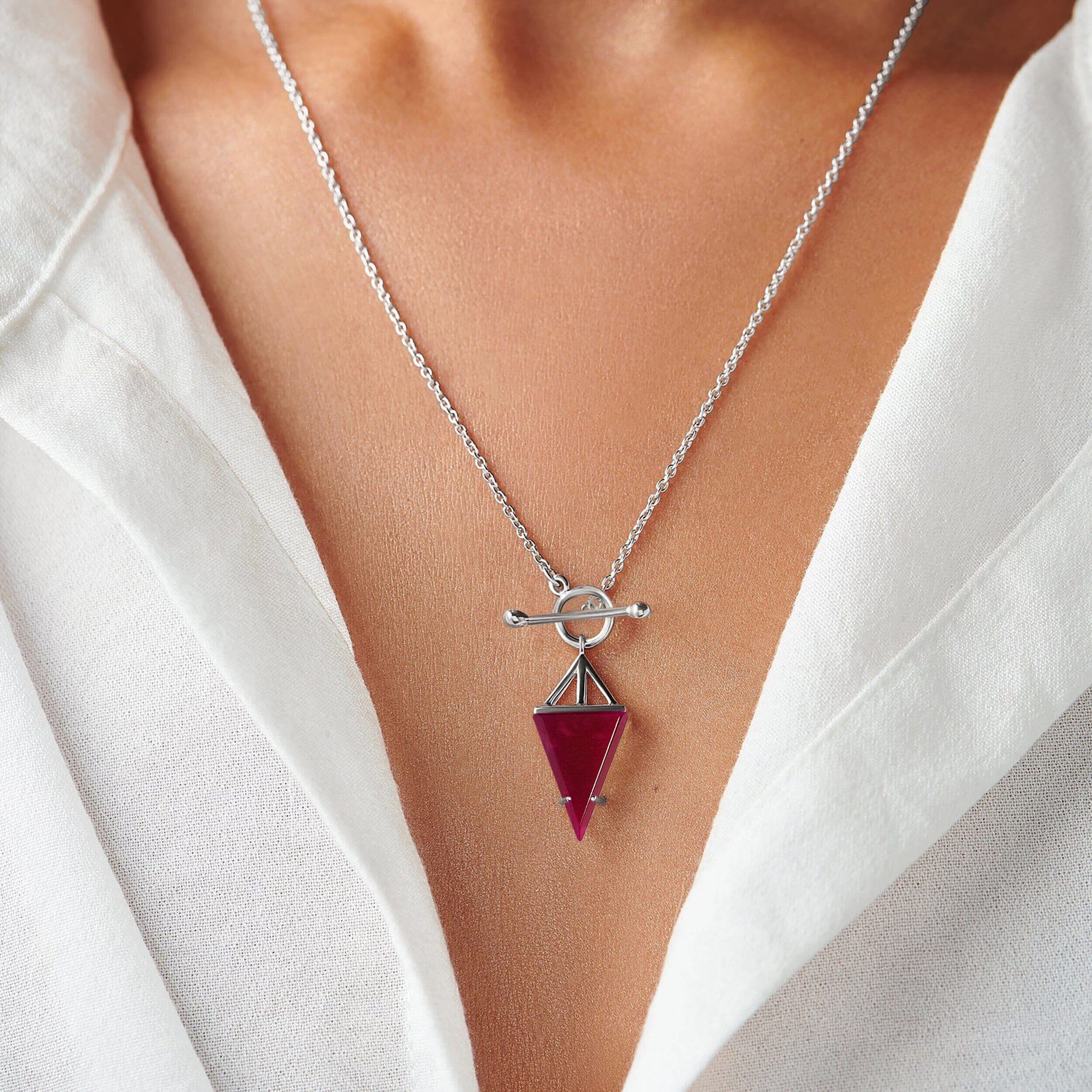 Pink Quartz Necklace - Heroine T-Lock - Image 2