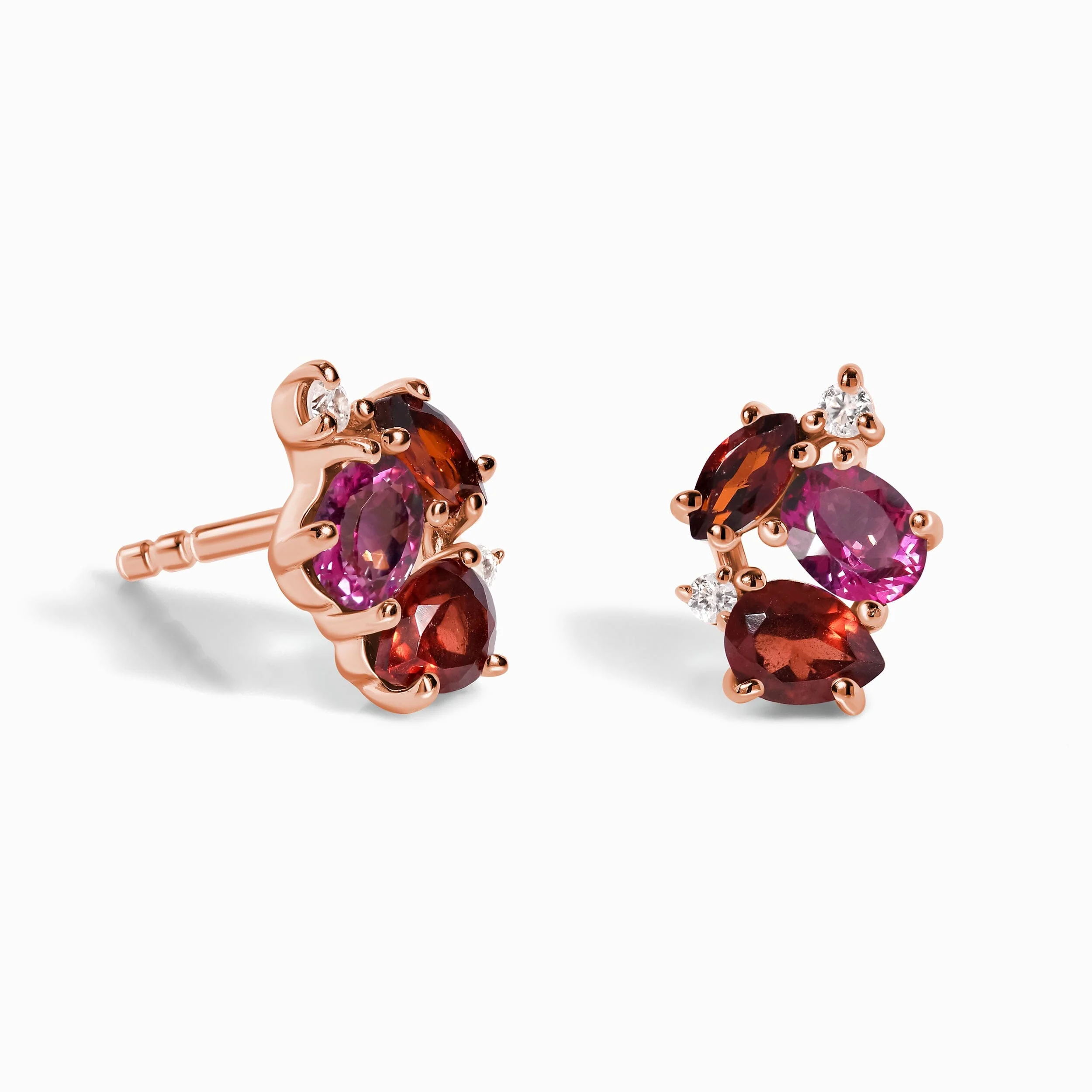 Pink Topaz Garnet Earrings - Orion - Image 3