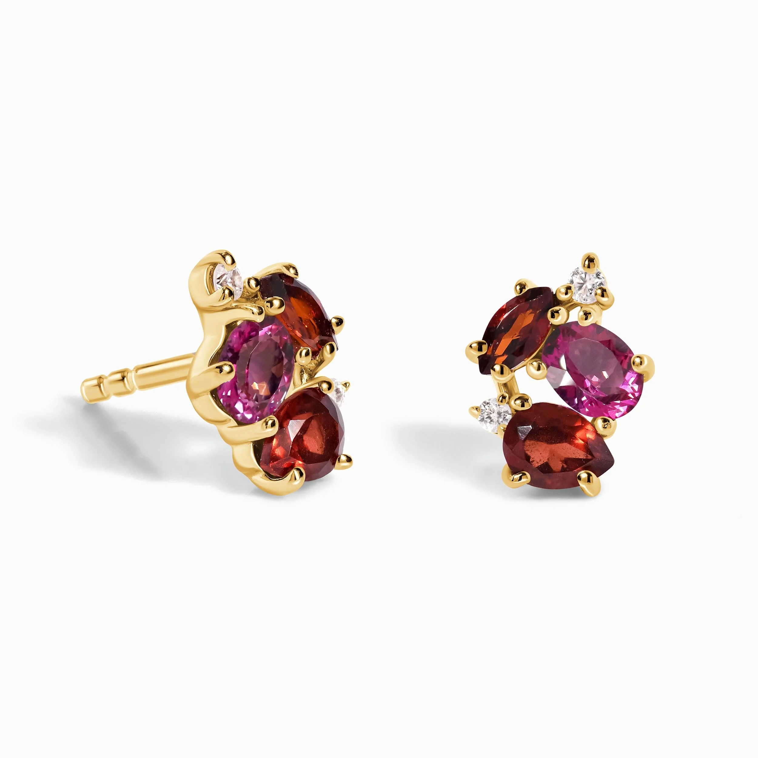 Pink Topaz Garnet Earrings - Orion - Image 5