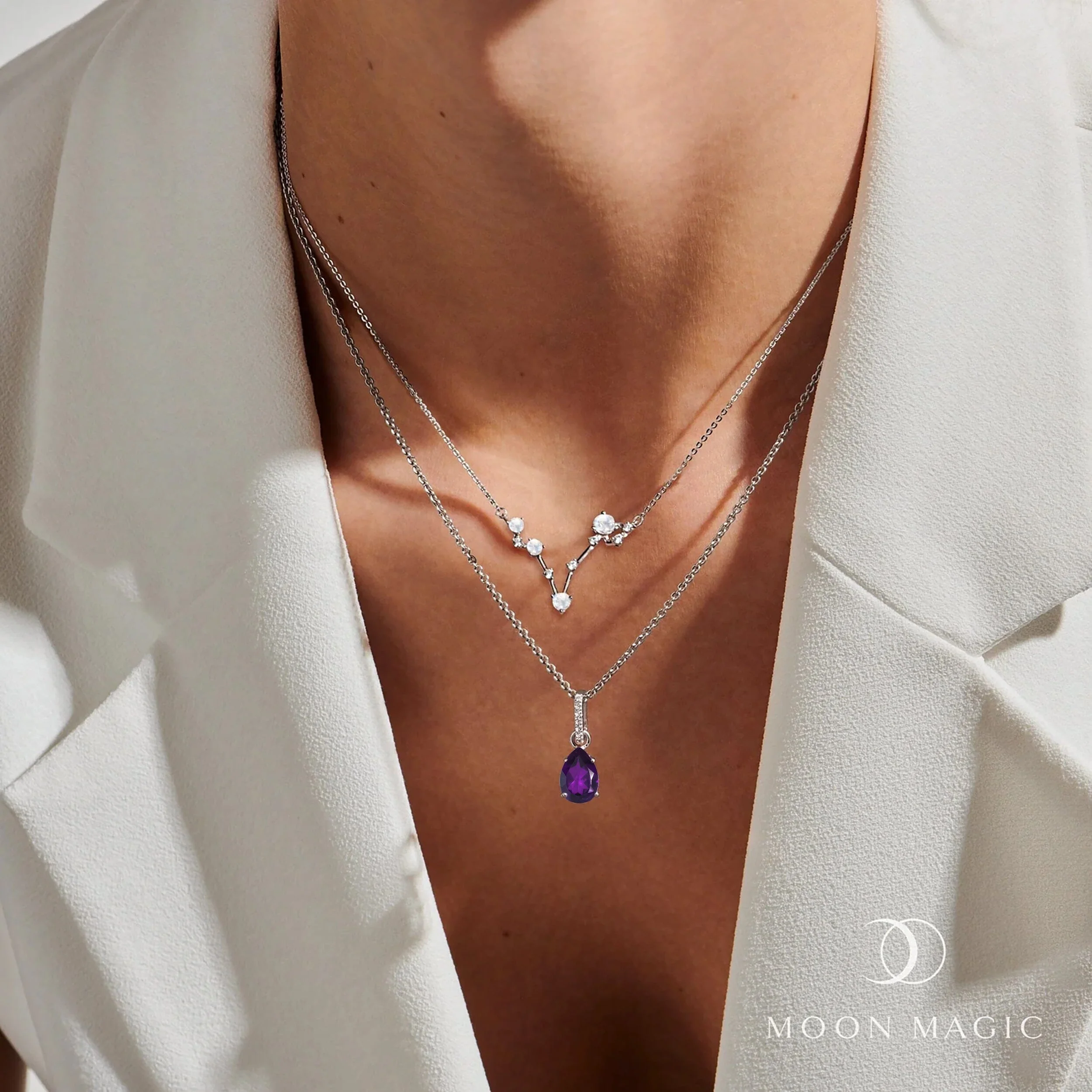 Pisces Zodiac & February Birthstone Necklaces - Image 3
