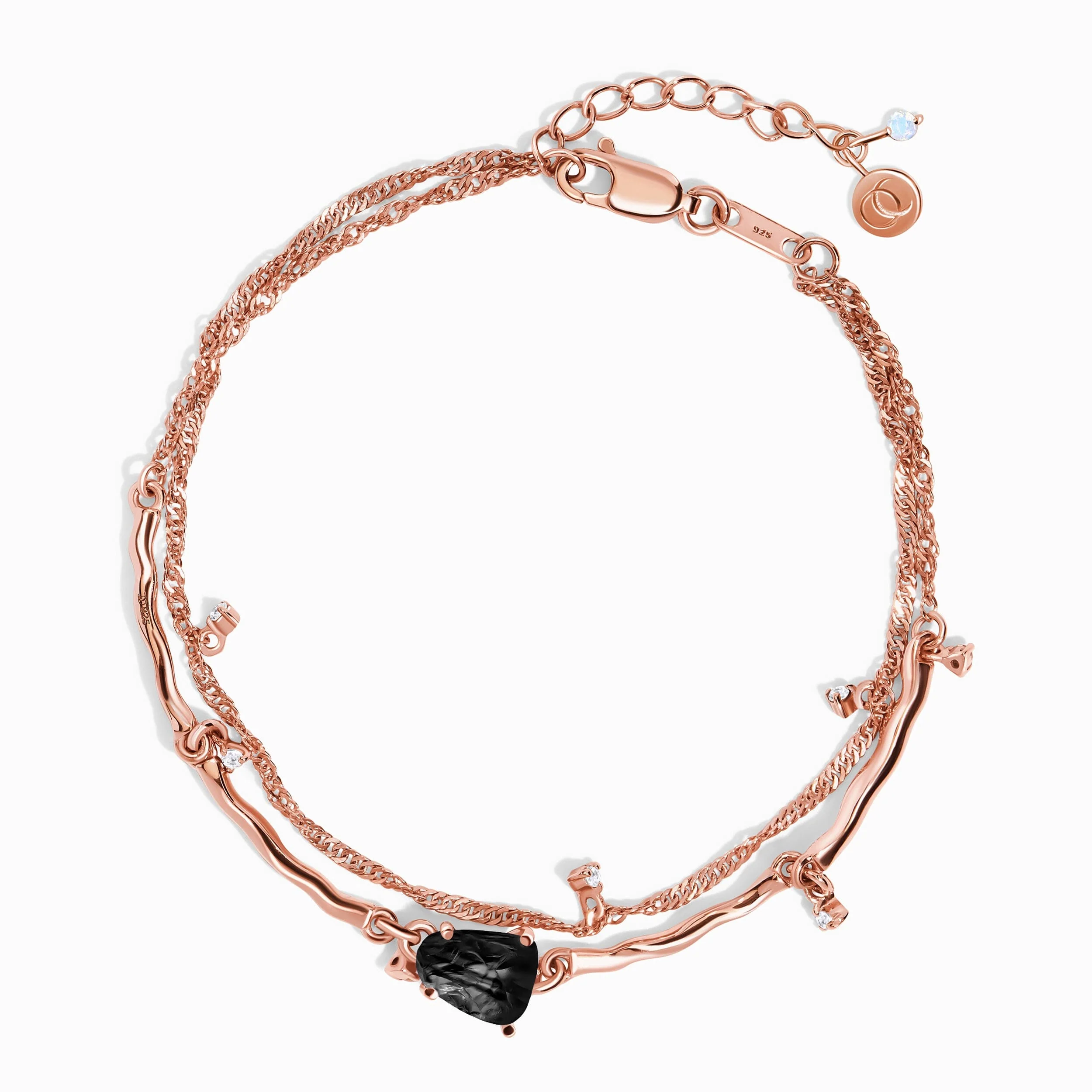 Raw Crystal Bracelet - Flow Black Obsidian - Image 3