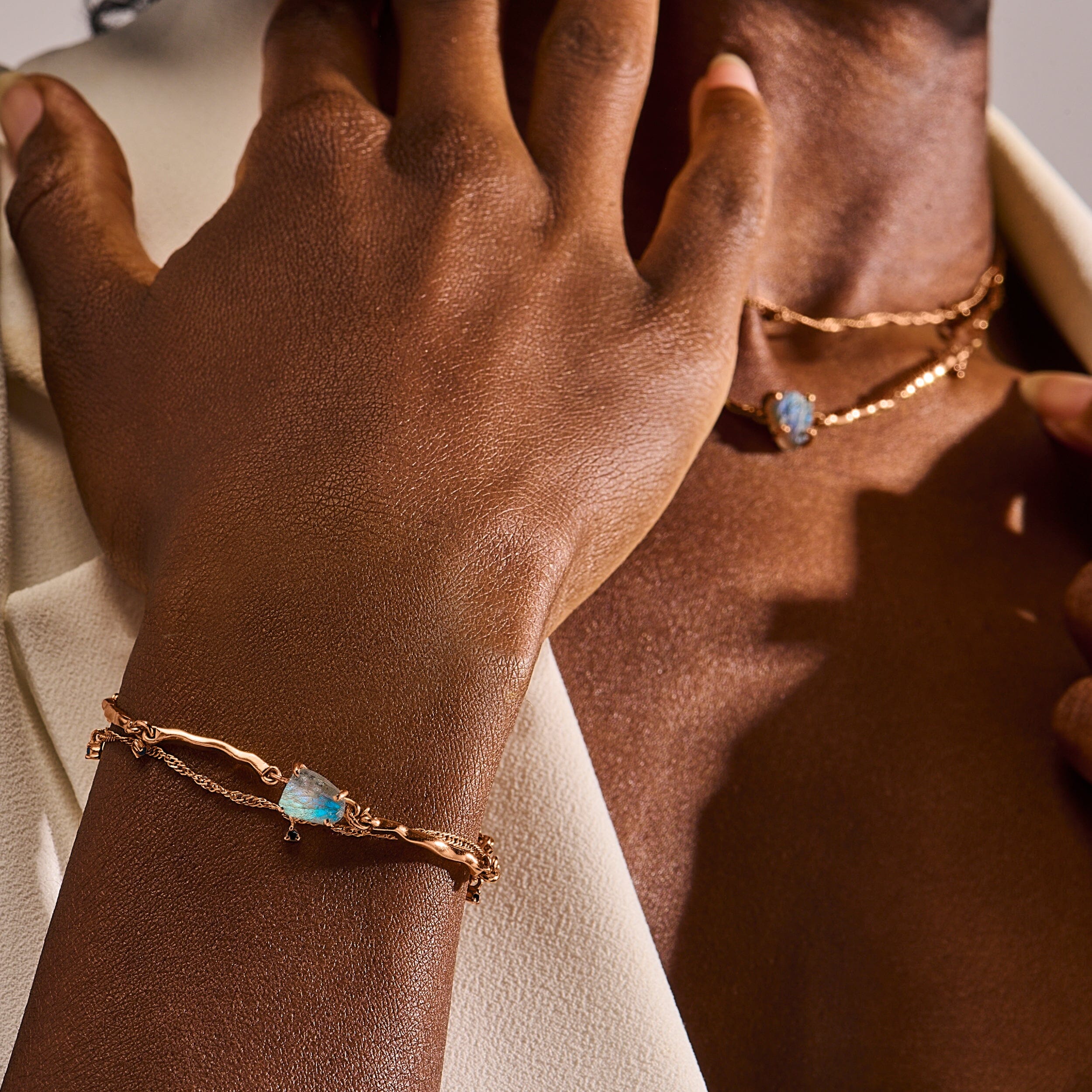 Raw Crystal Bracelet - Flow Labradorite - Image 5