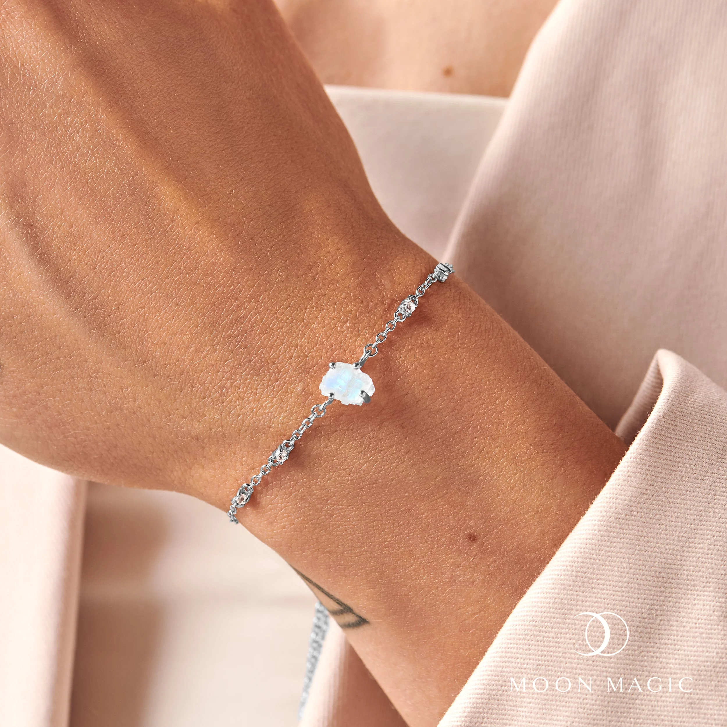 Raw Crystal Bracelet - Moonstone 'Intuition' - Image 2