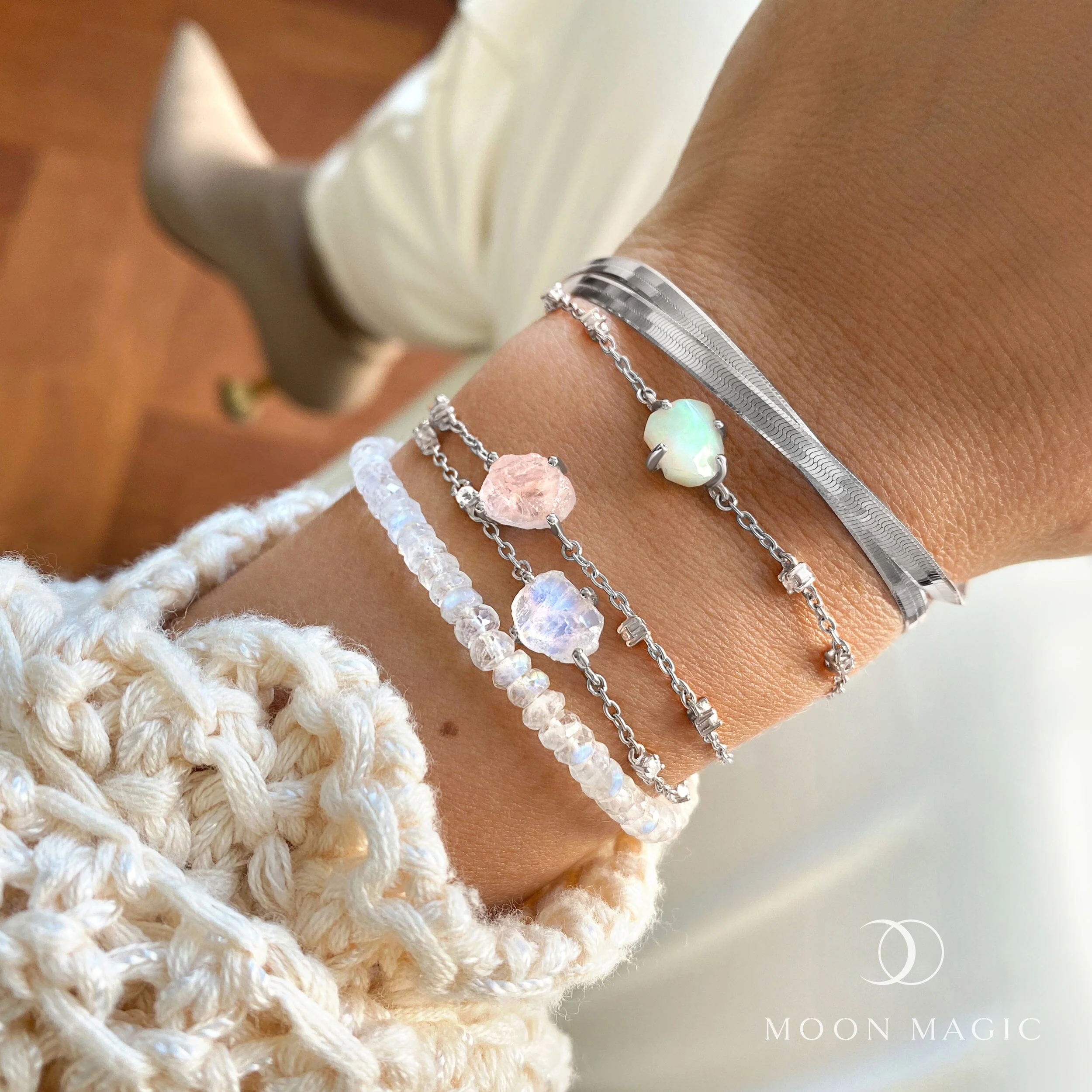 Raw Crystal Bracelet - Moonstone 'Intuition' - Image 8