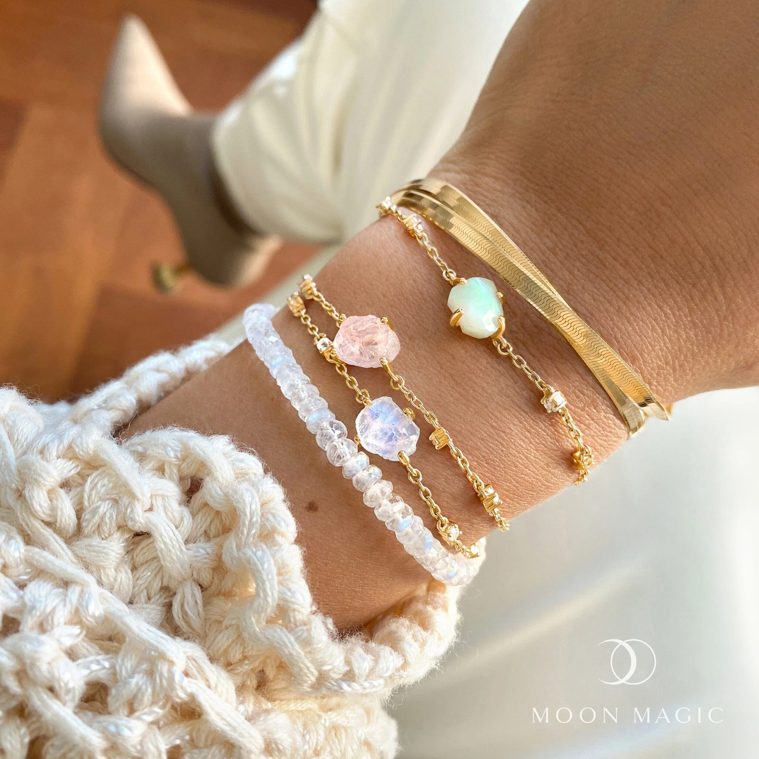 Raw Crystal Bracelet - Rose Quartz 'Self Love' - Image 10