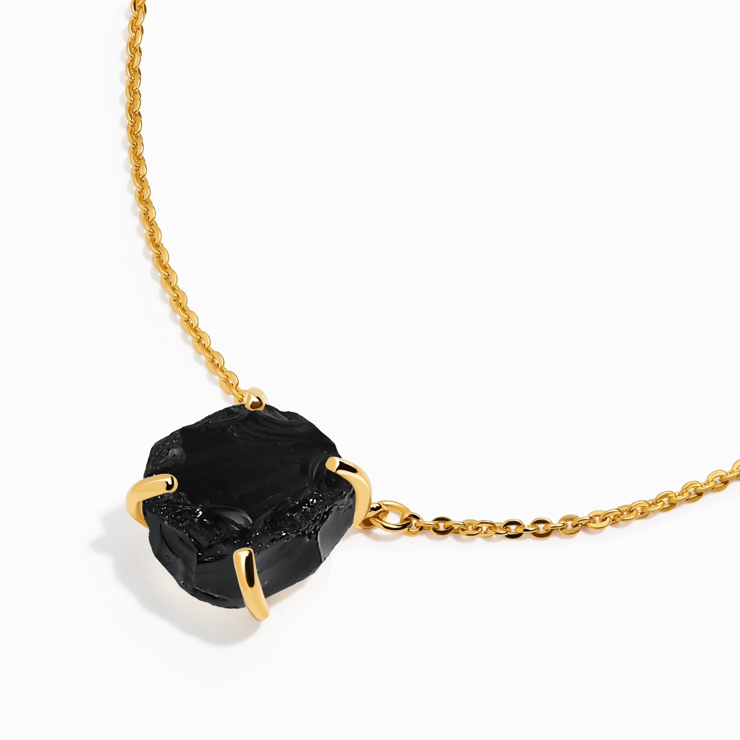 Raw Crystal Necklace - Black Obsidian 'Strength' - Image 10