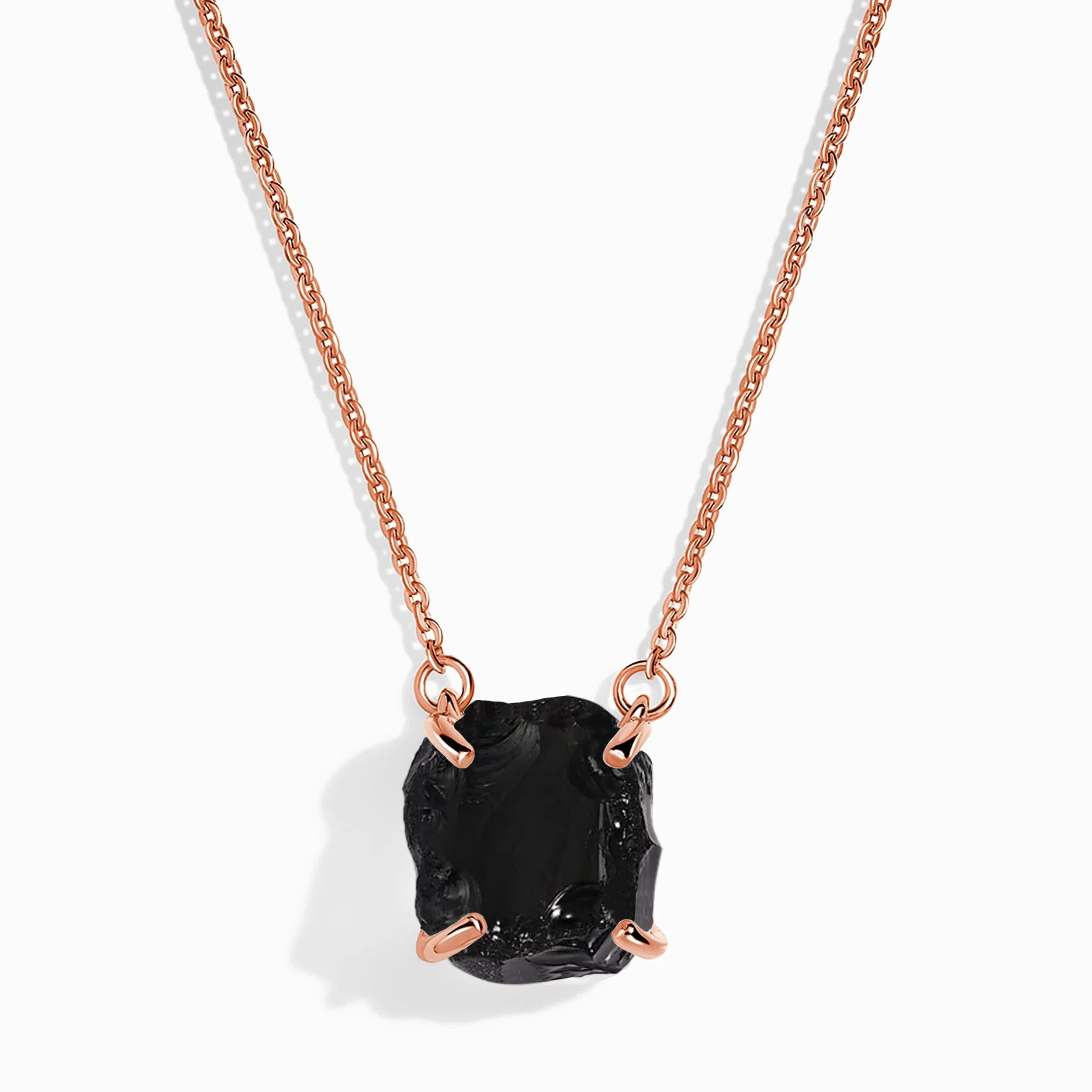 Raw Crystal Necklace - Black Obsidian 'Strength' - Image 3