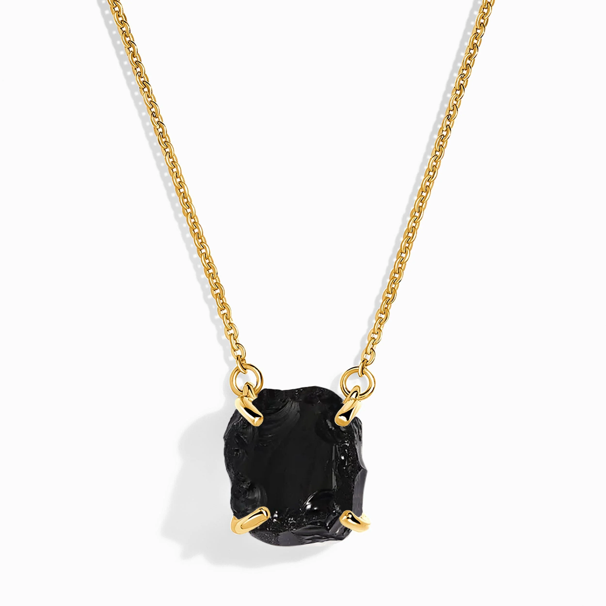 Raw Crystal Necklace - Black Obsidian 'Strength' - Image 5