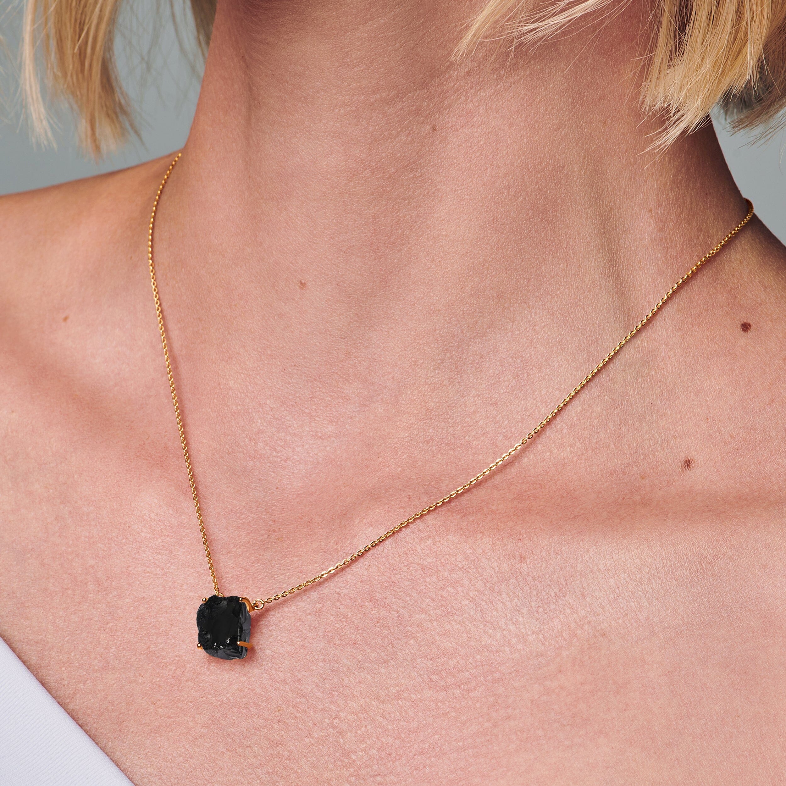 Raw Crystal Necklace - Black Obsidian 'Strength' - Image 6