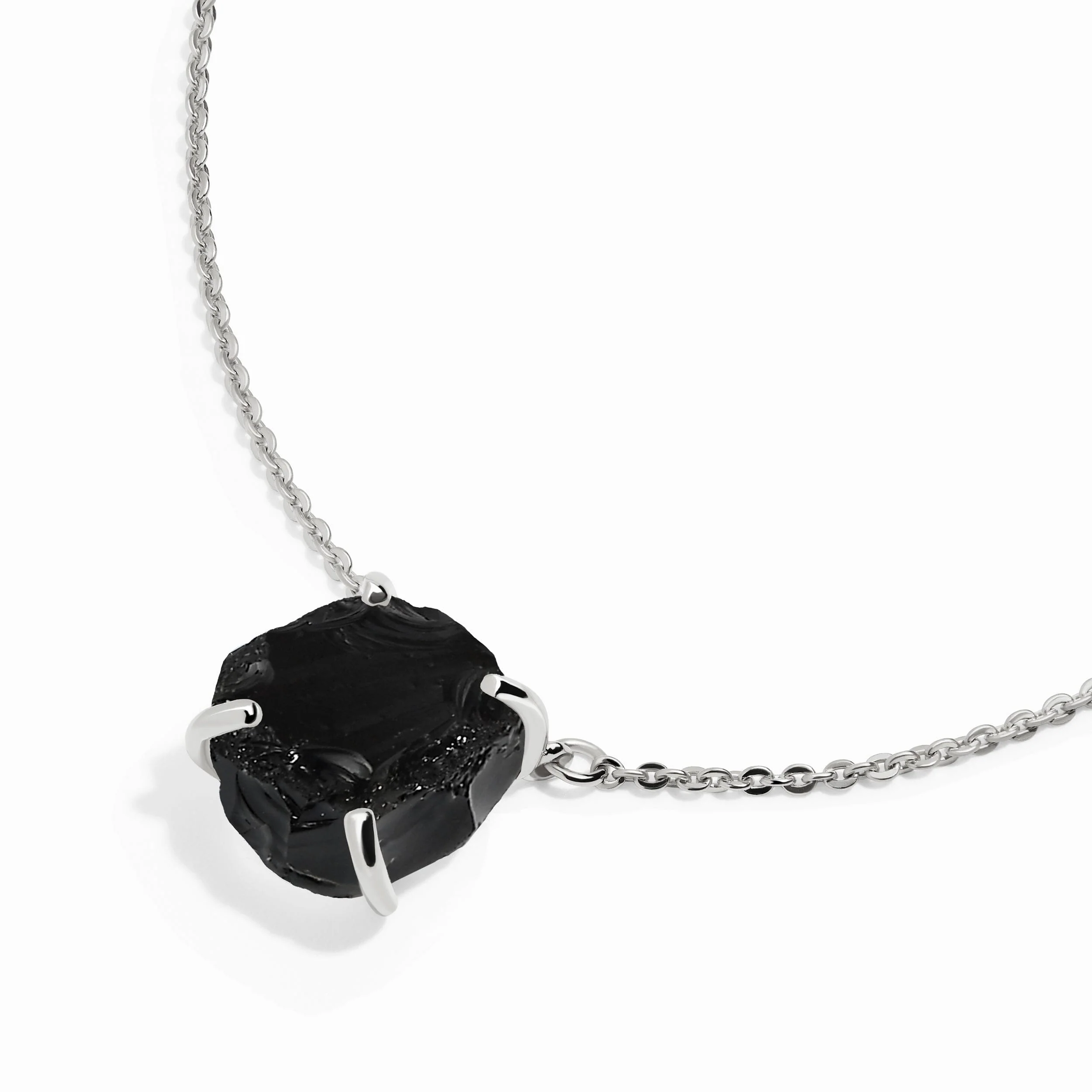 Raw Crystal Necklace - Black Obsidian 'Strength' - Image 8