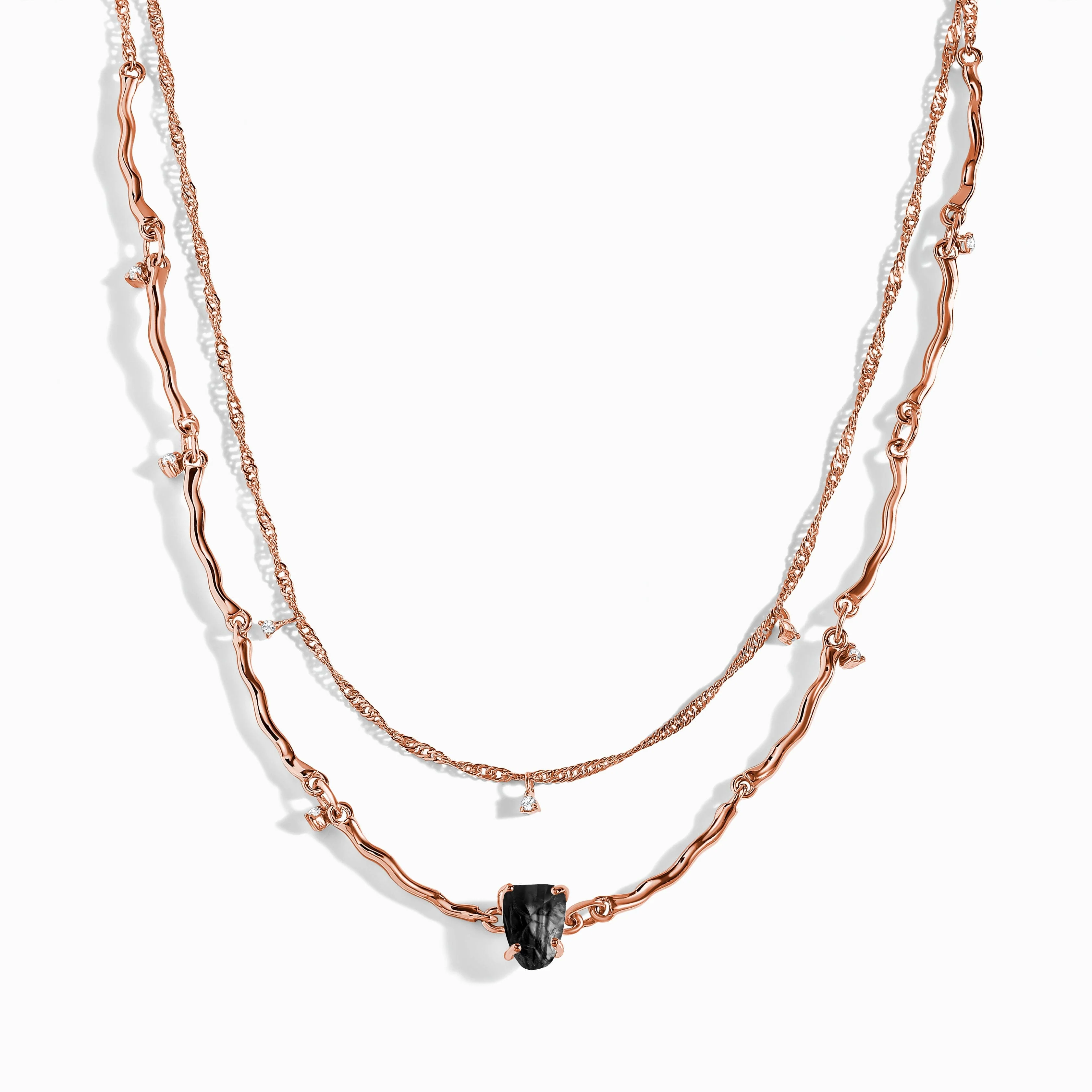 Raw Crystal Necklace - Flowing Black Obsidian - Image 3