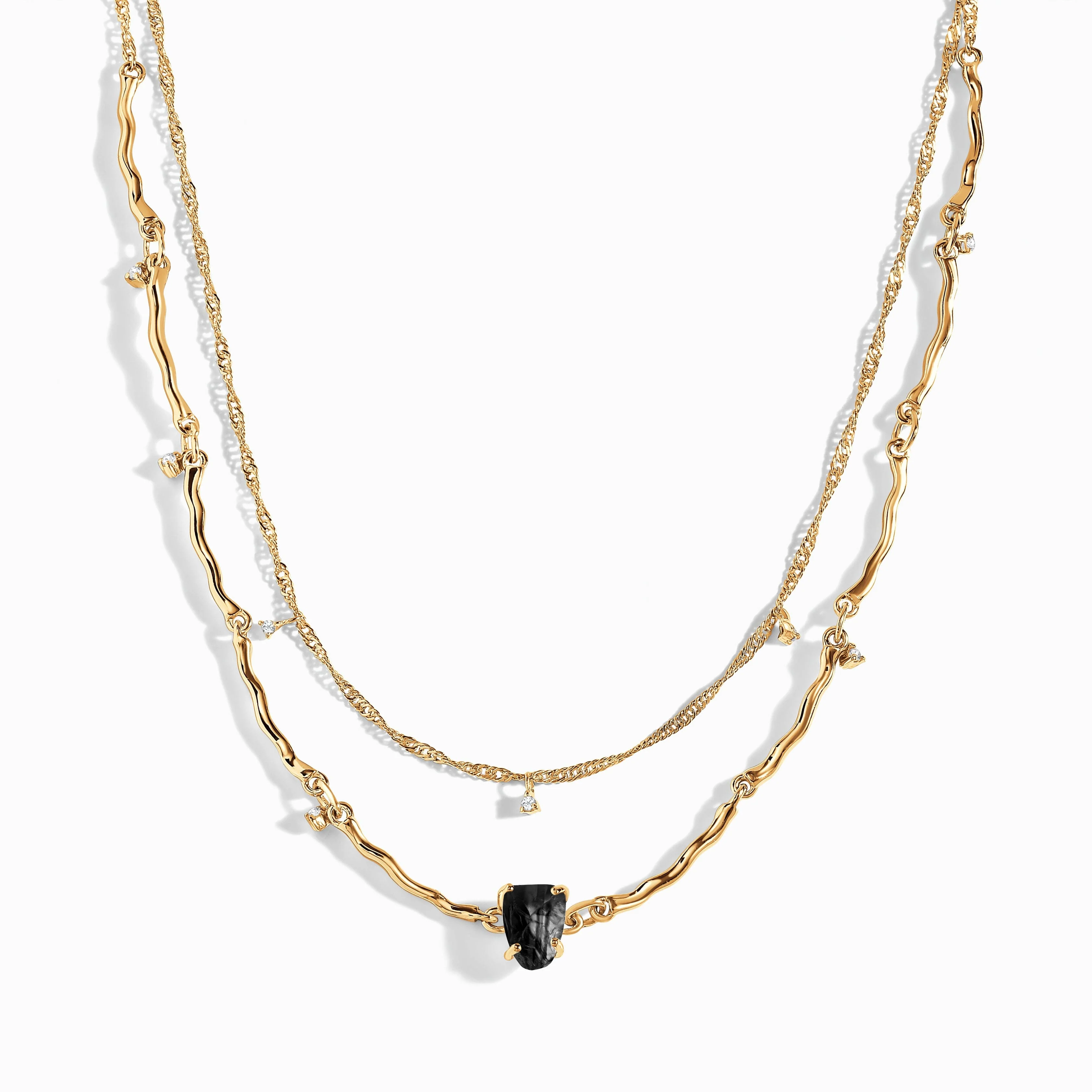 Raw Crystal Necklace - Flowing Black Obsidian - Image 5