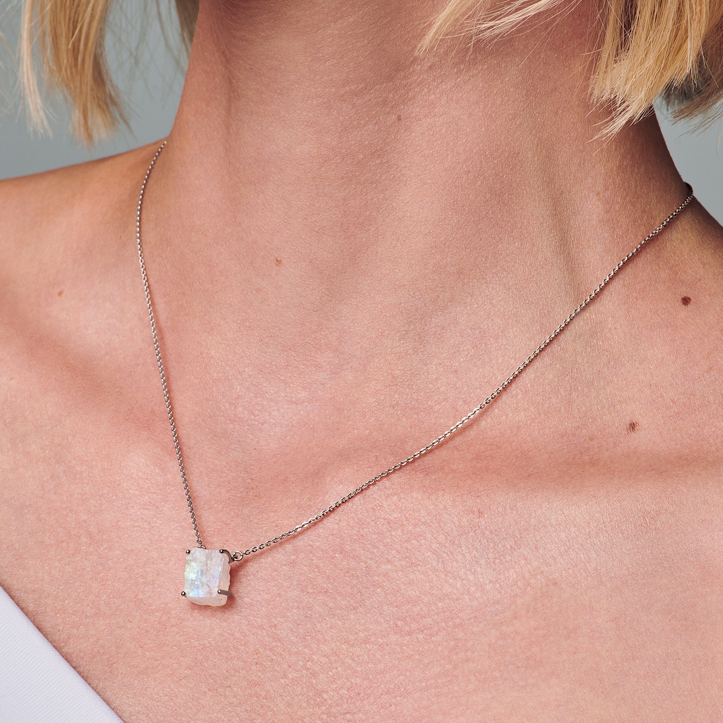 Raw Crystal Necklace - Moonstone 'Intuition' - Image 21