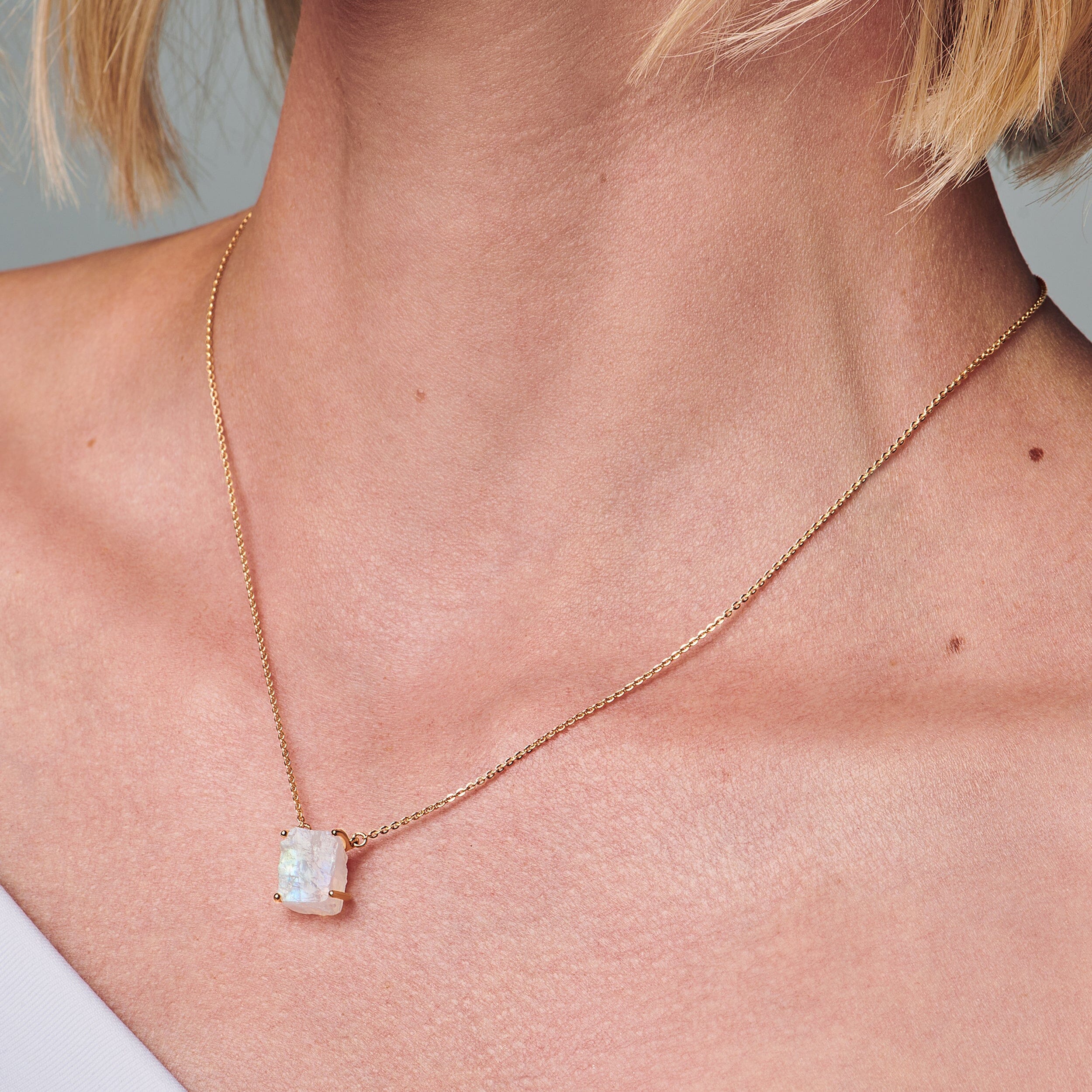 Raw Crystal Necklace - Moonstone 'Intuition' - Image 6