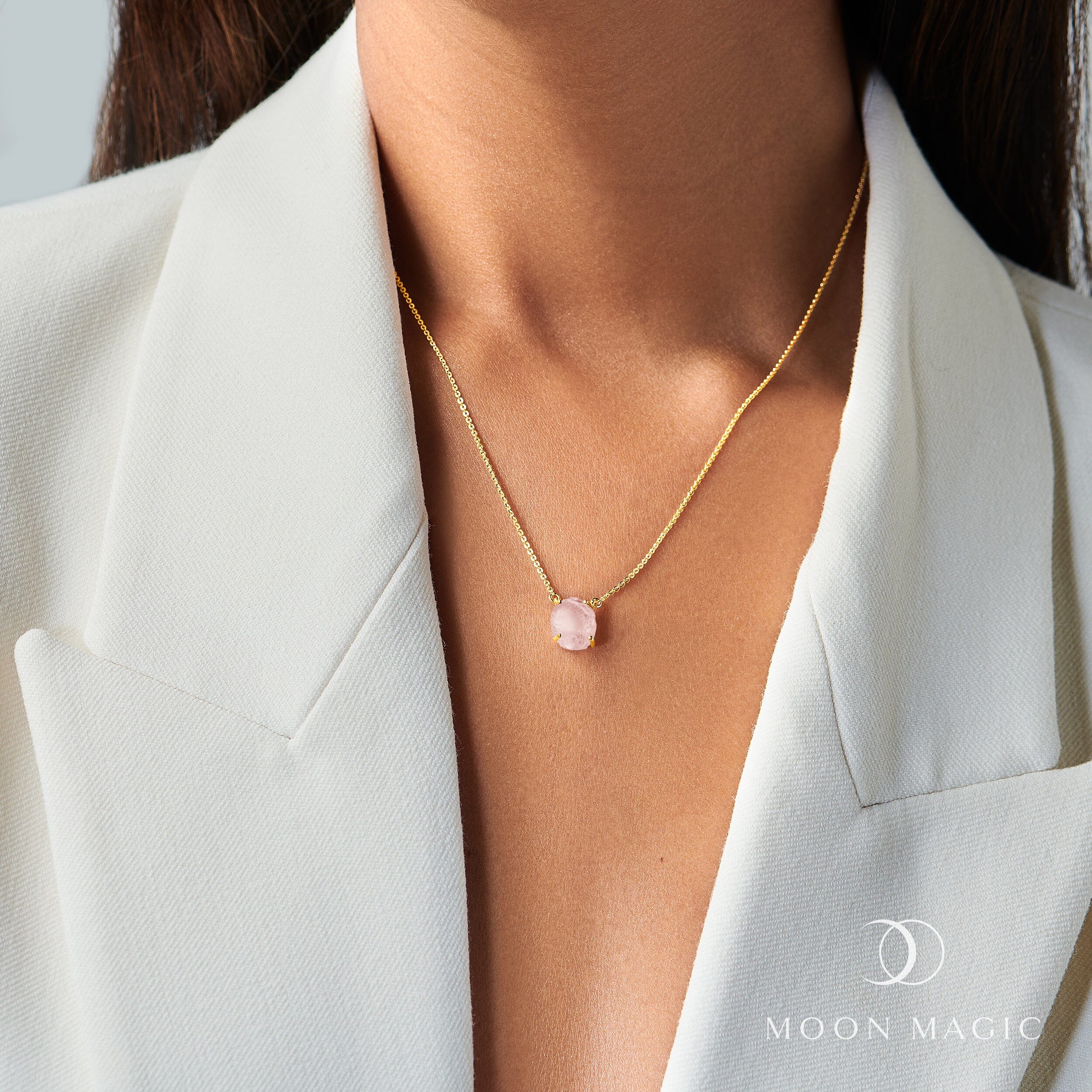 Raw Crystal Necklace - Rose Quartz 'Self-Love' - Image 6