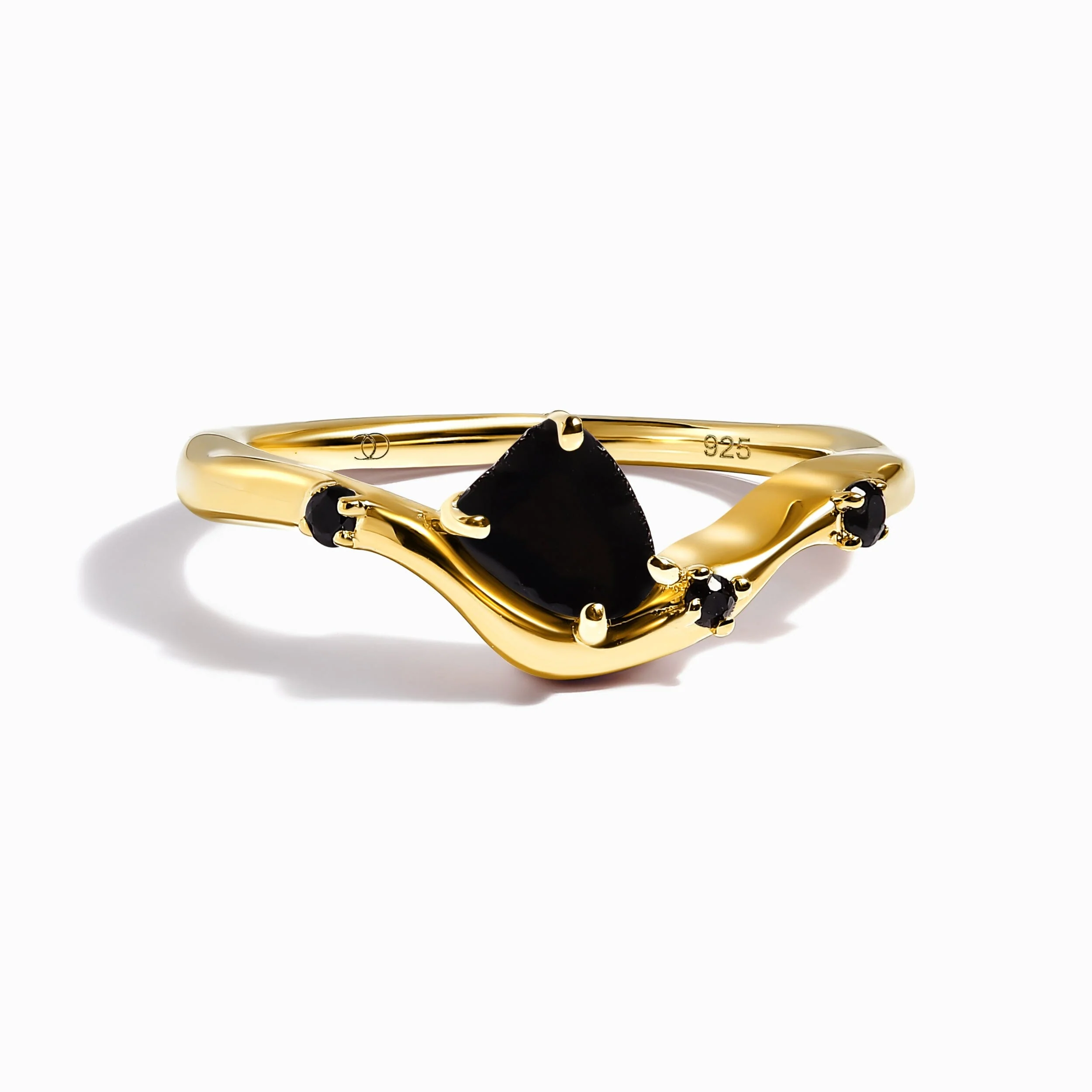 Raw Crystal Ring - Black Obsidian Black Spinel Arc of Origin - Image 16