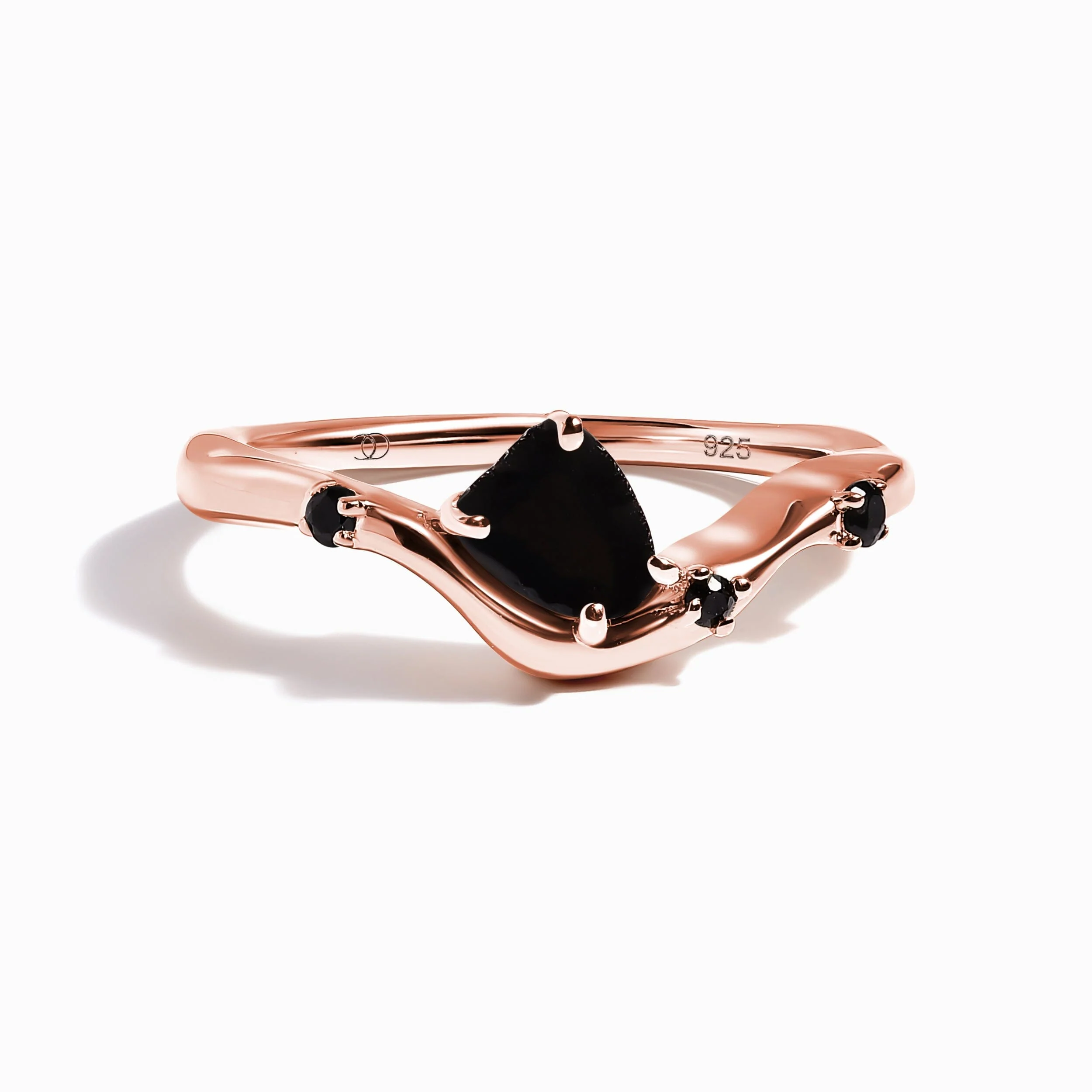 Raw Crystal Ring - Black Obsidian Black Spinel Arc of Origin - Image 5